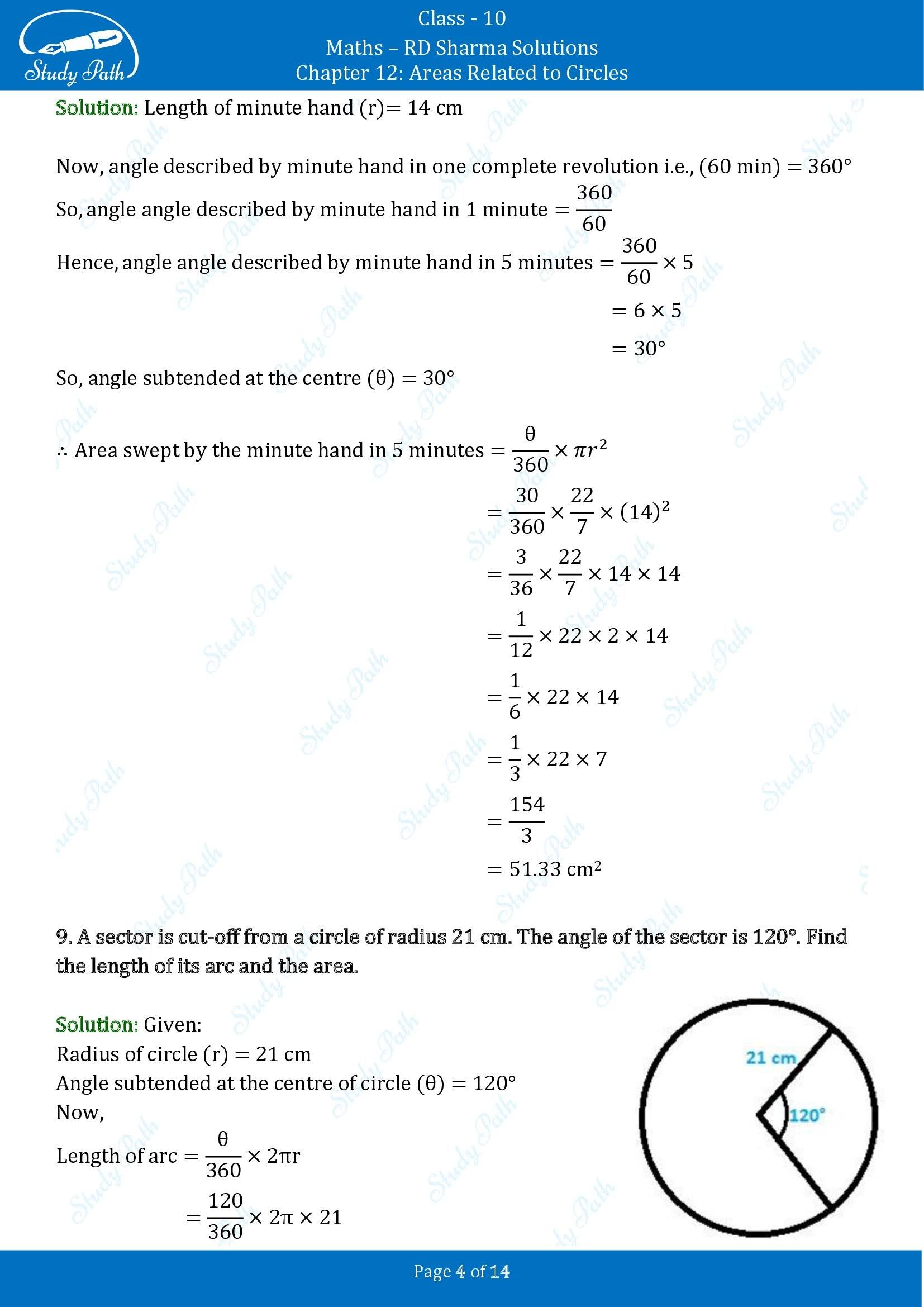 RD Sharma Solutions Class 10 Chapter 12 Areas Related to Circles Exercise 12.2 00004