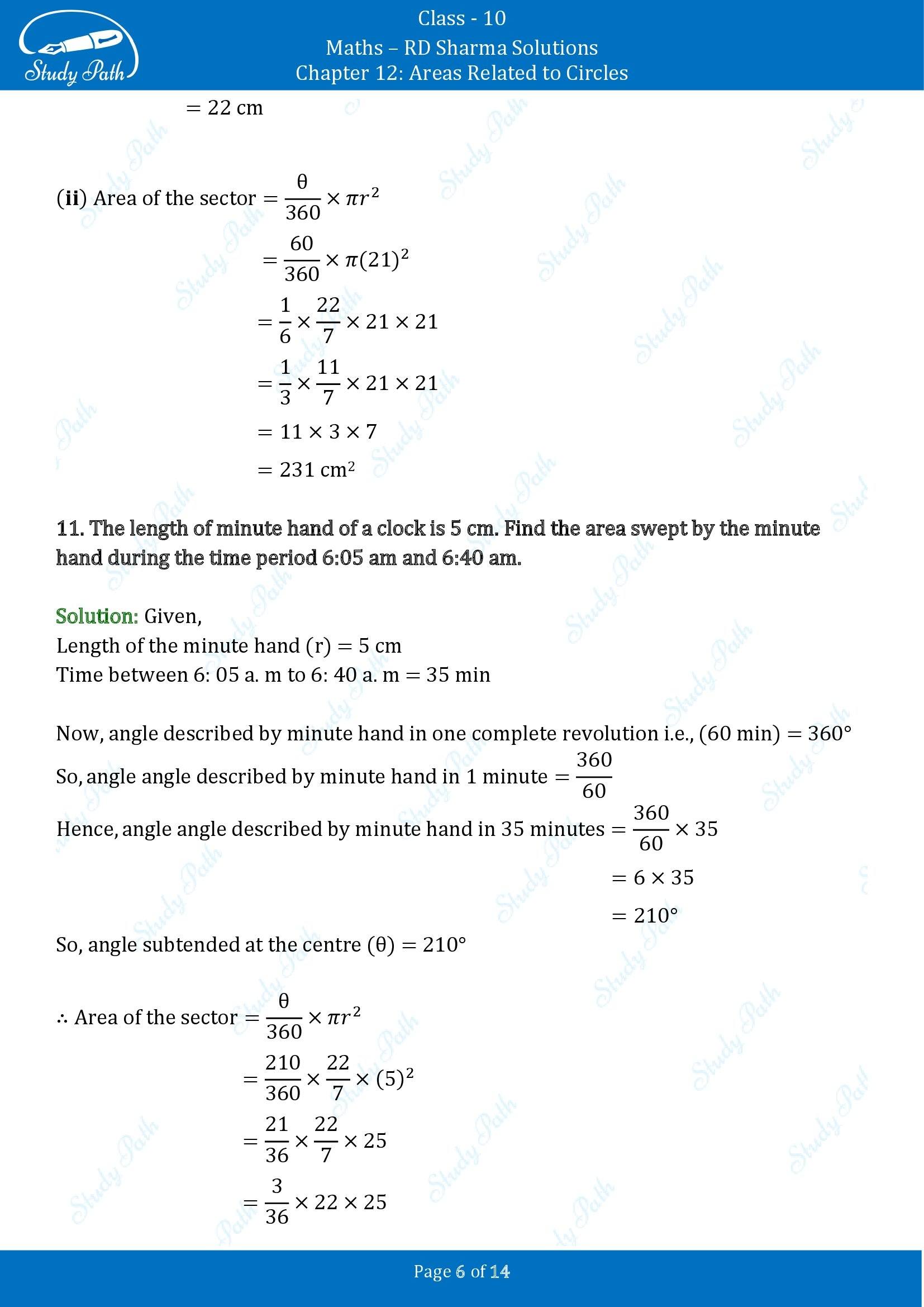 RD Sharma Solutions Class 10 Chapter 12 Areas Related to Circles Exercise 12.2 00006