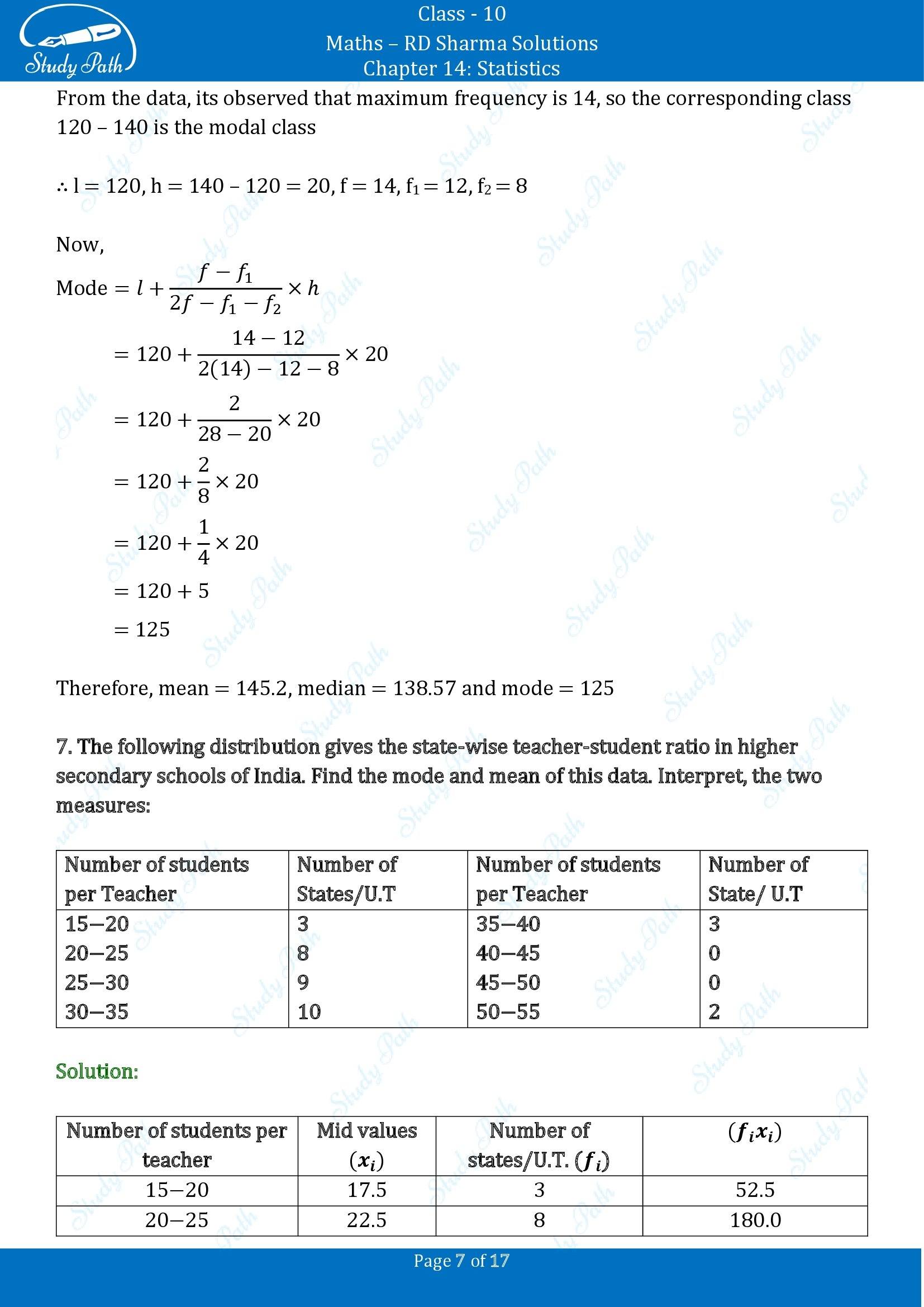 RD Sharma Solutions Class 10 Chapter 14 Statistics Exercise 14.5 00007