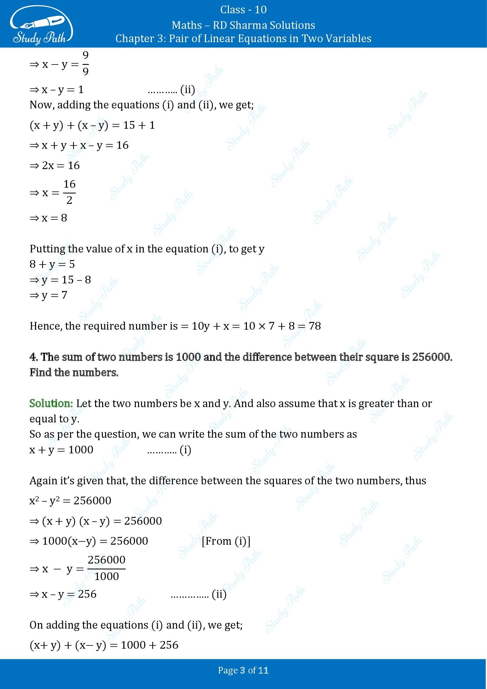 RD Sharma Solutions Class 10 Chapter 3 Pair of Linear Equations in Two Variables Exercise 3.6 00003