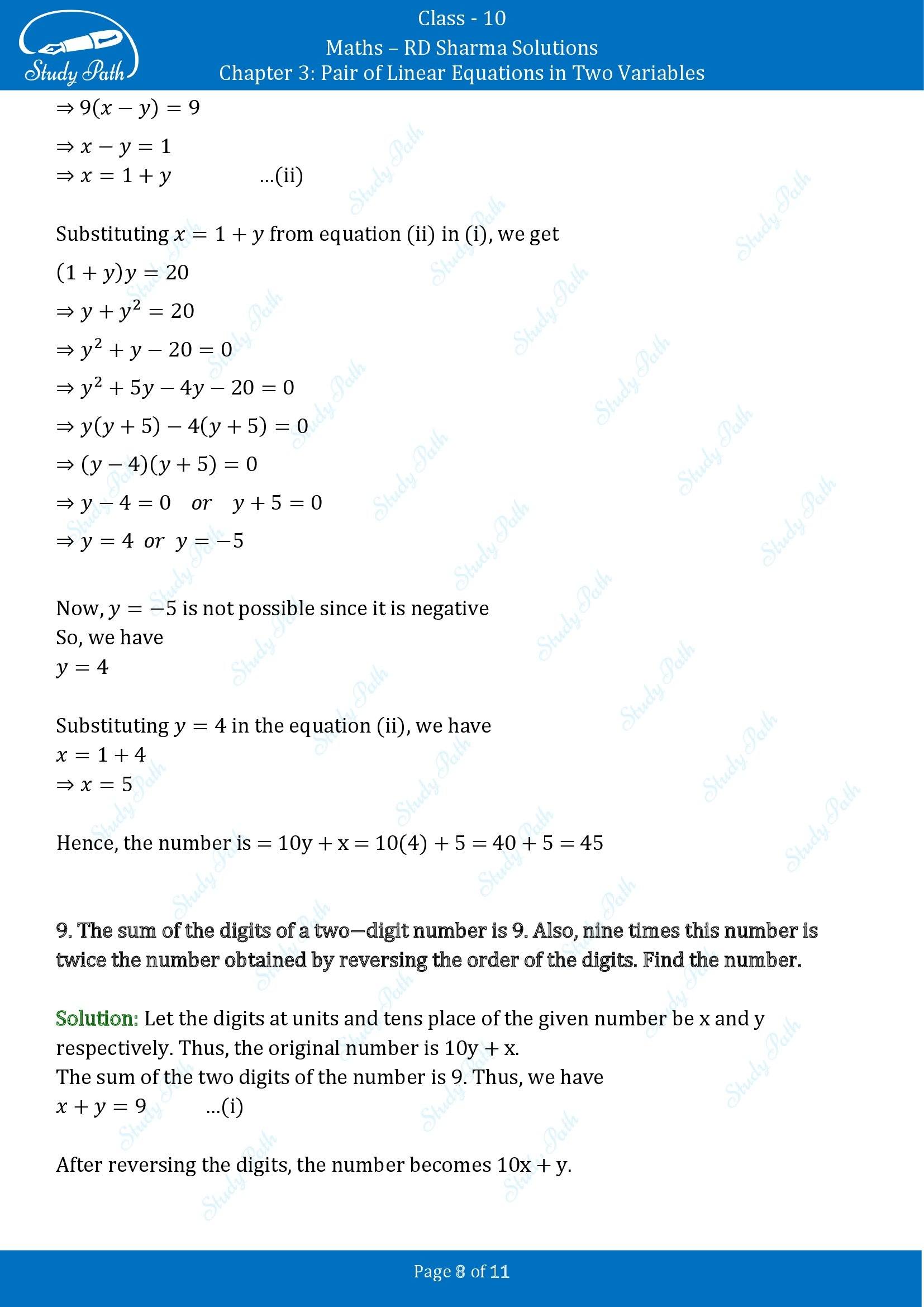 RD Sharma Solutions Class 10 Chapter 3 Pair of Linear Equations in Two Variables Exercise 3.6 00008