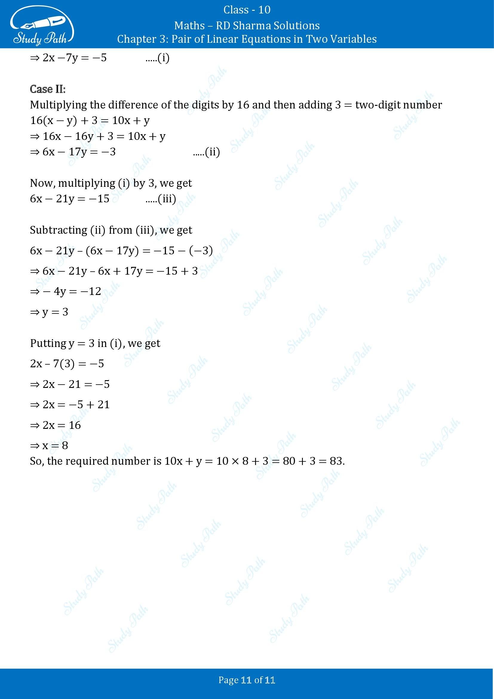RD Sharma Solutions Class 10 Chapter 3 Pair of Linear Equations in Two Variables Exercise 3.6 00011