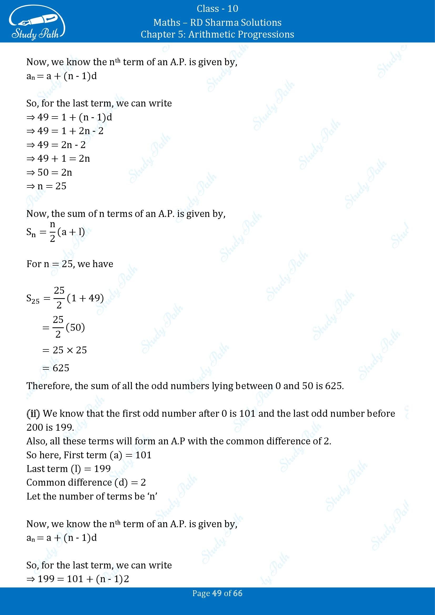 RD Sharma Solutions Class 10 Chapter 5 Arithmetic Progressions Exercise 5.6 00049