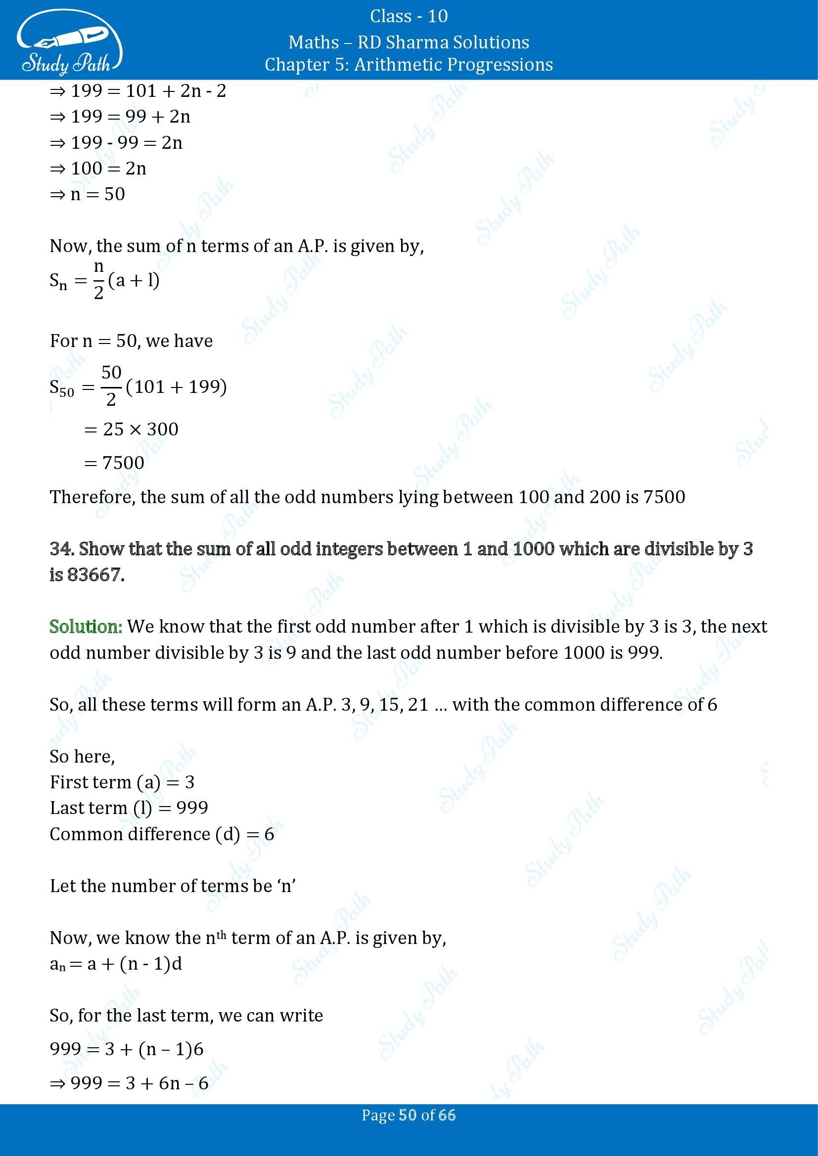 RD Sharma Solutions Class 10 Chapter 5 Arithmetic Progressions Exercise 5.6 00050
