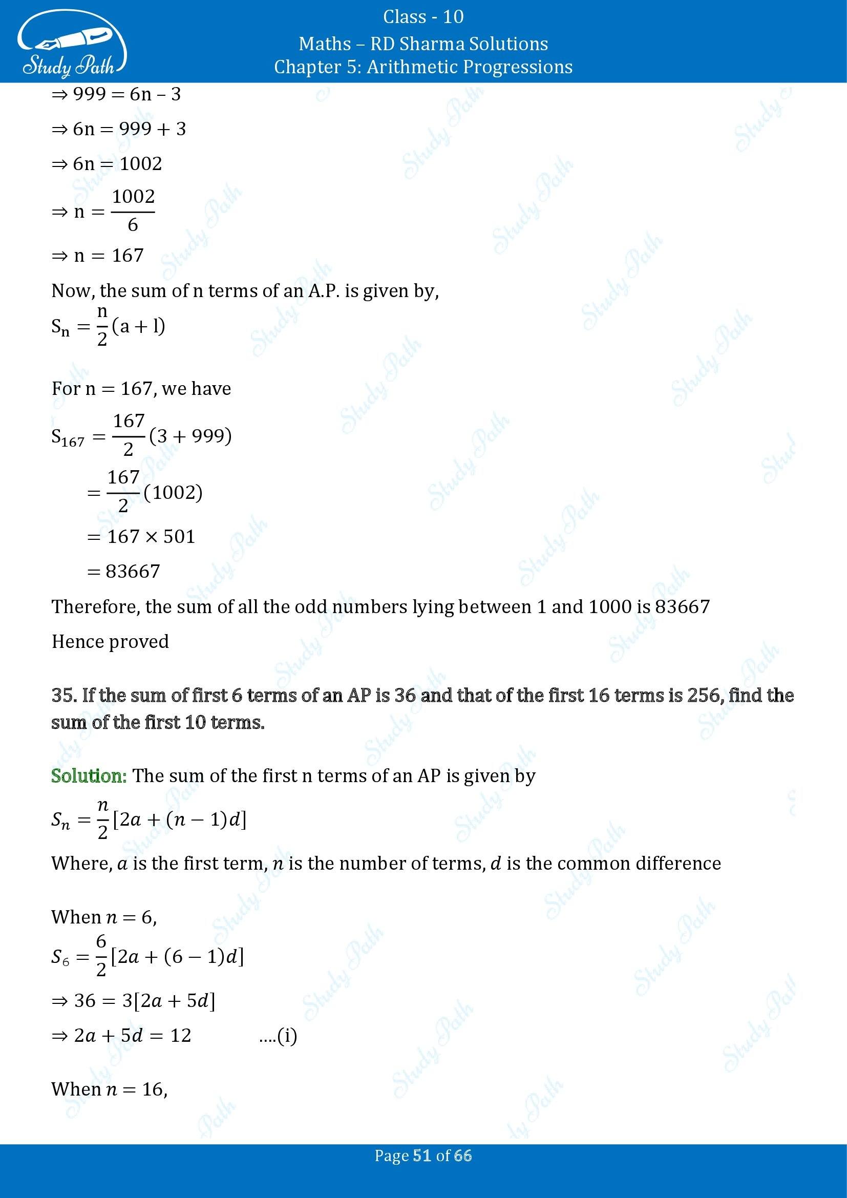 RD Sharma Solutions Class 10 Chapter 5 Arithmetic Progressions Exercise 5.6 00051