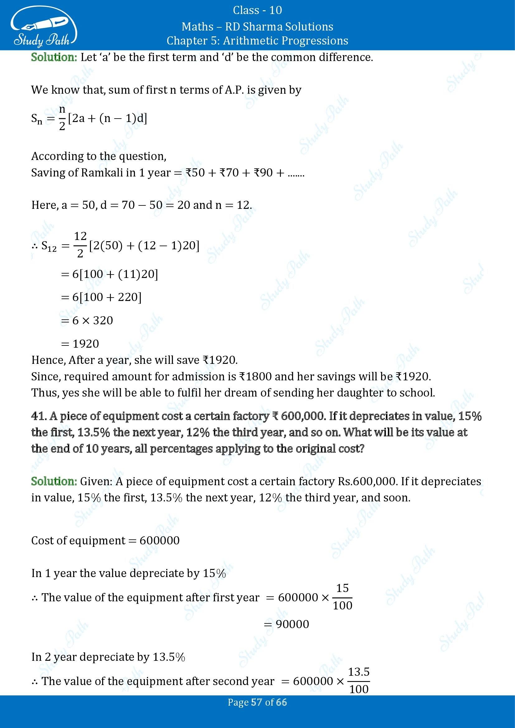 RD Sharma Solutions Class 10 Chapter 5 Arithmetic Progressions Exercise 5.6 00057