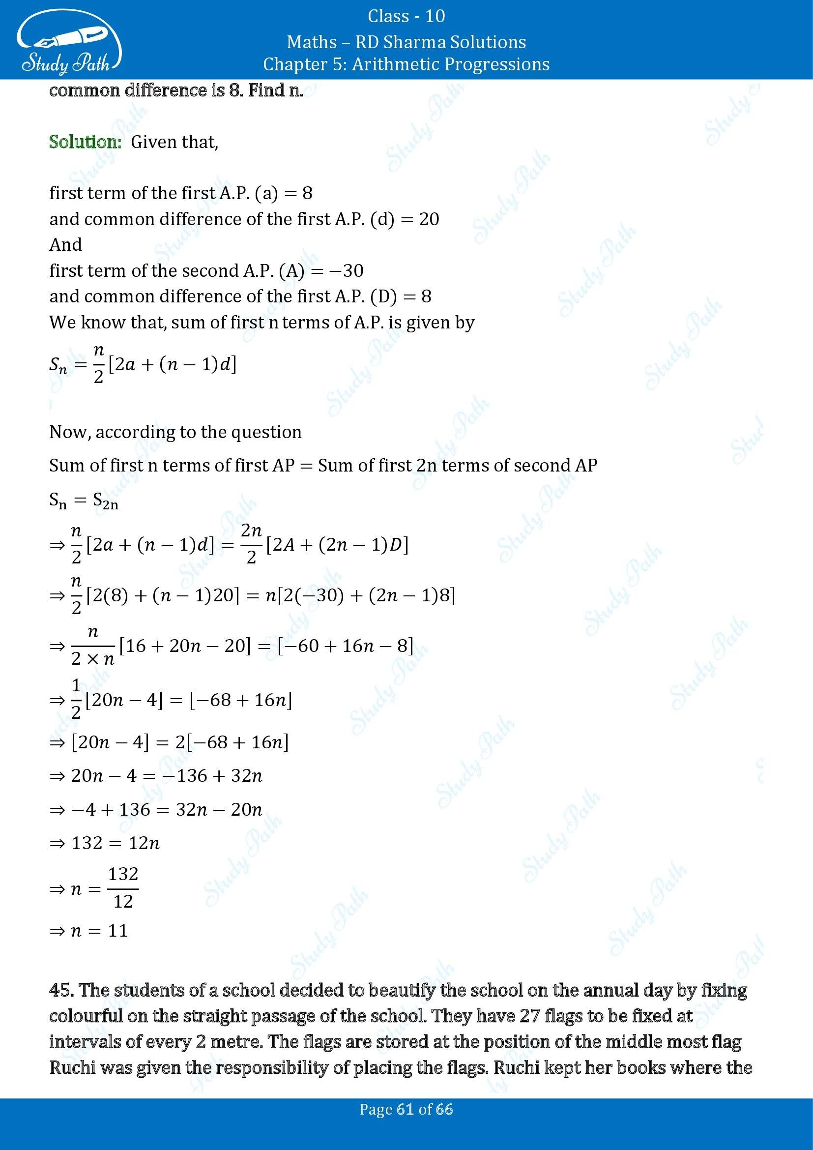 RD Sharma Solutions Class 10 Chapter 5 Arithmetic Progressions Exercise 5.6 00061