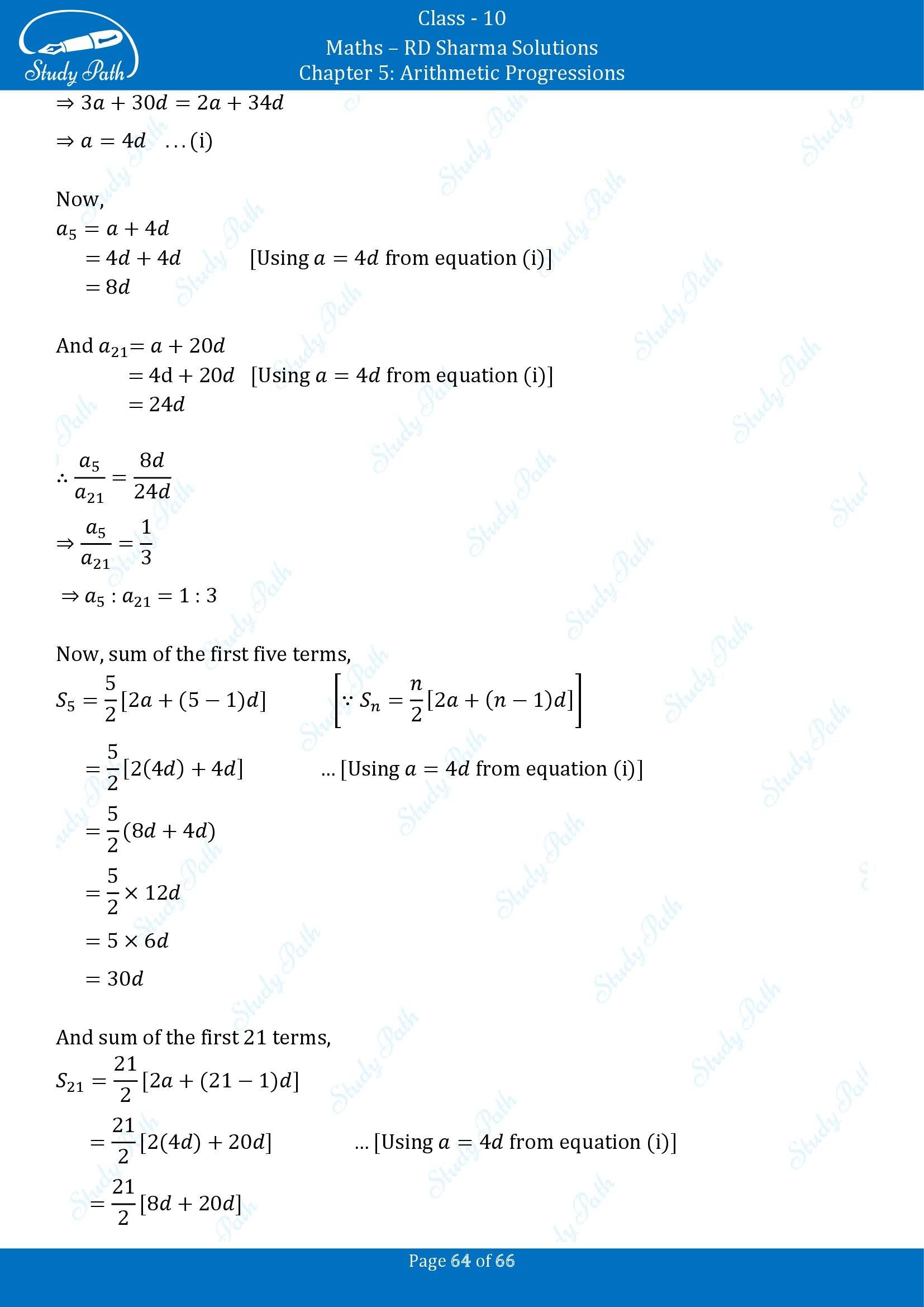 RD Sharma Solutions Class 10 Chapter 5 Arithmetic Progressions Exercise 5.6 00064