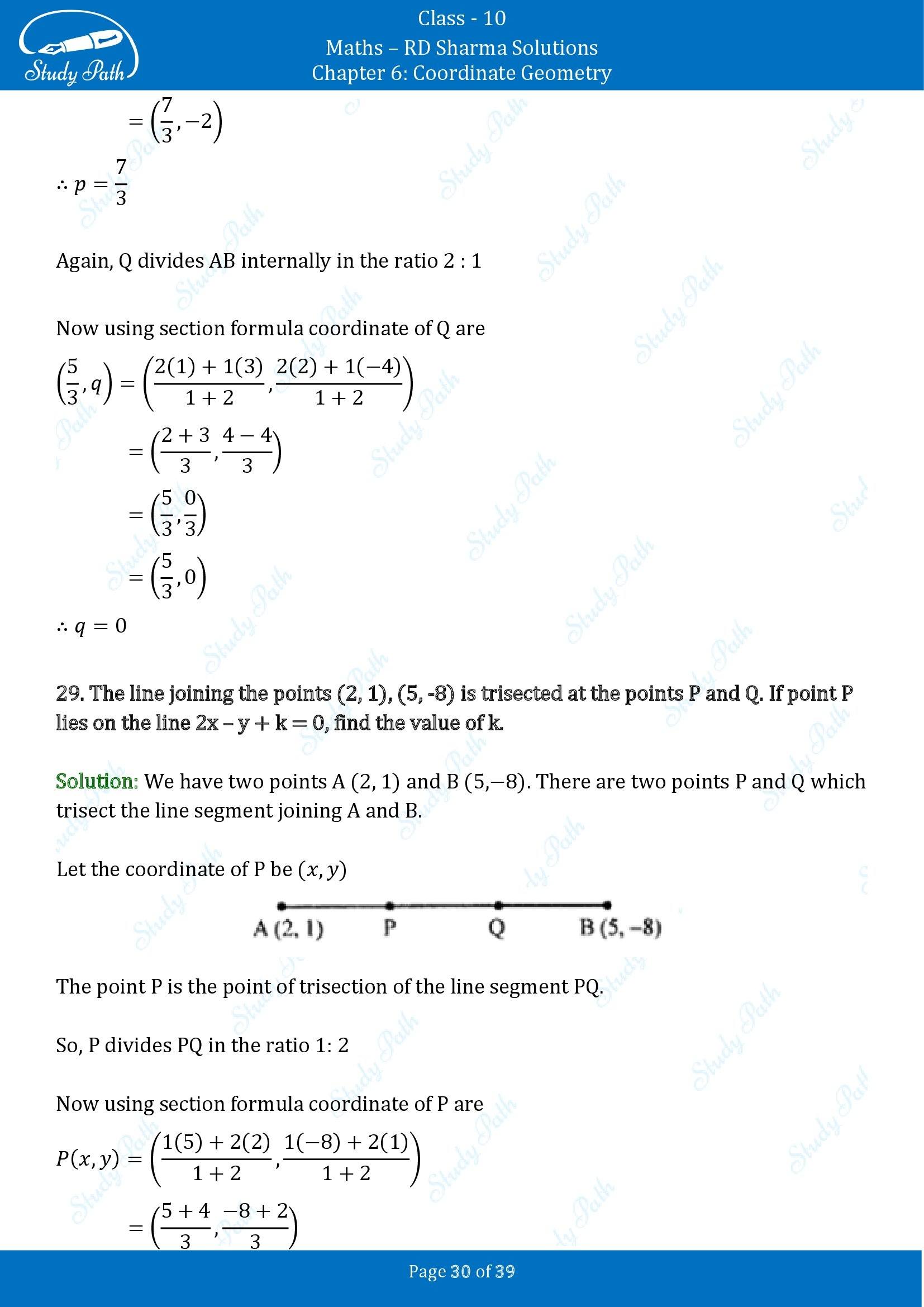 RD Sharma Solutions Class 10 Chapter 6 Coordinate Geometry Exercise 6.3 00030