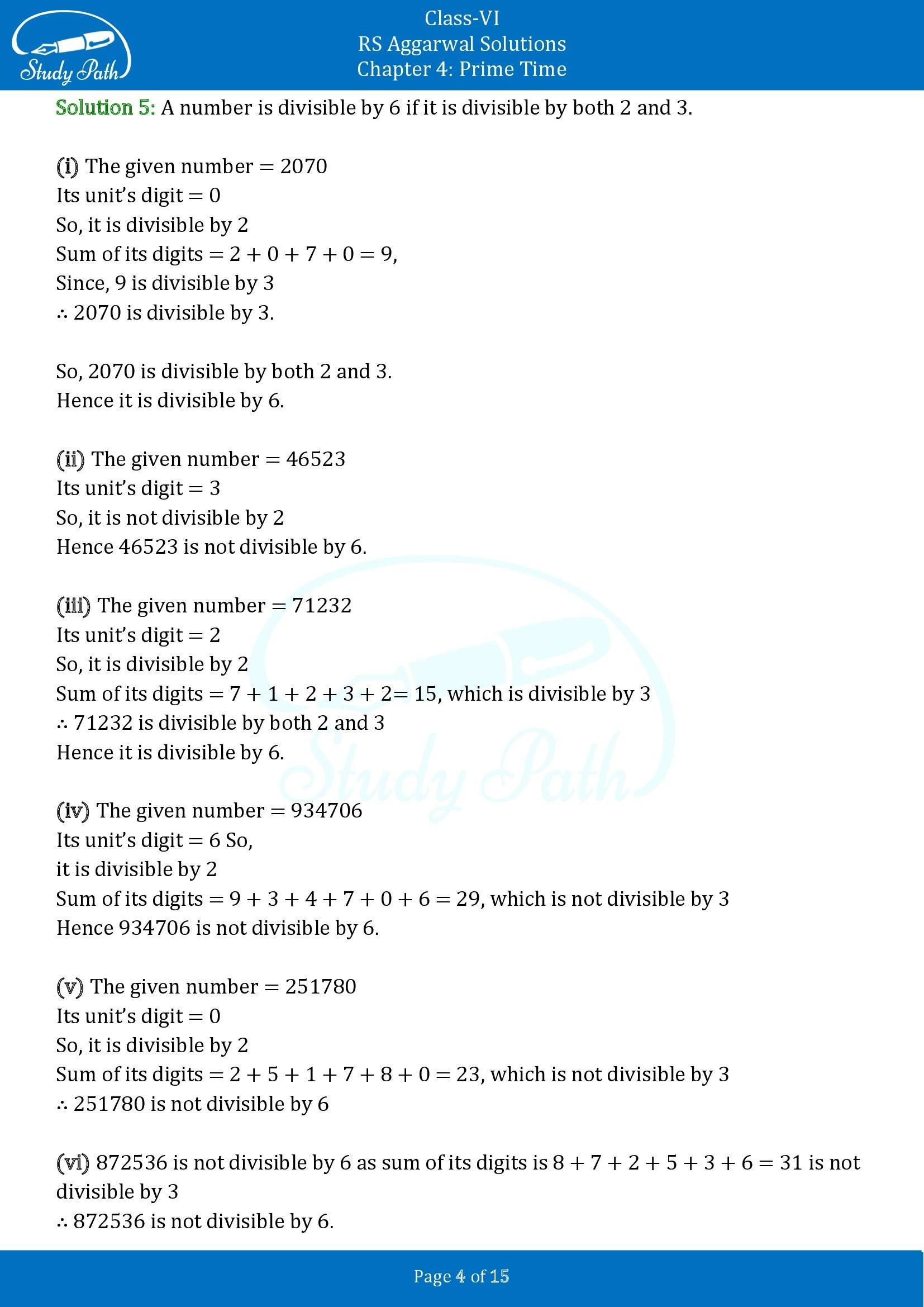 RS Aggarwal Solutions Class 6 Chapter 4 Prime Time Exercise 4B 00004