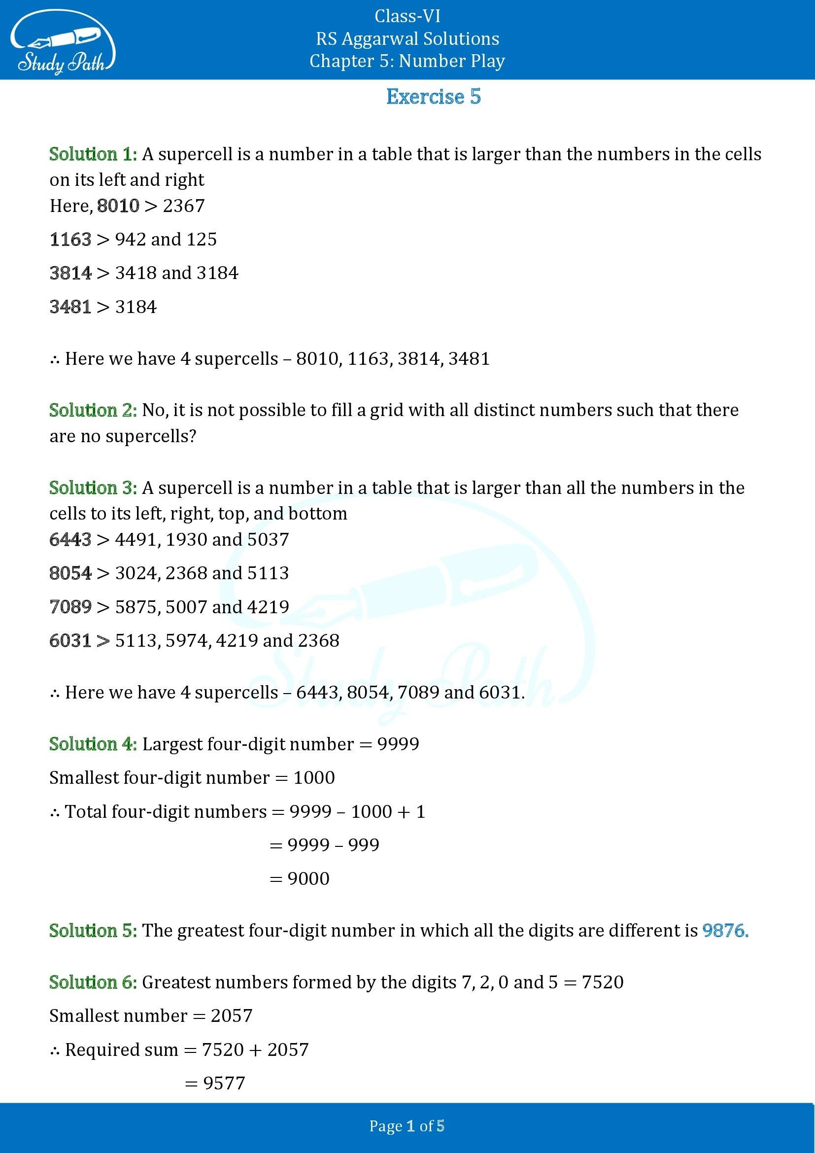 RS Aggarwal Solutions Class 6 Chapter 5 Number Play Exercise 5 00001