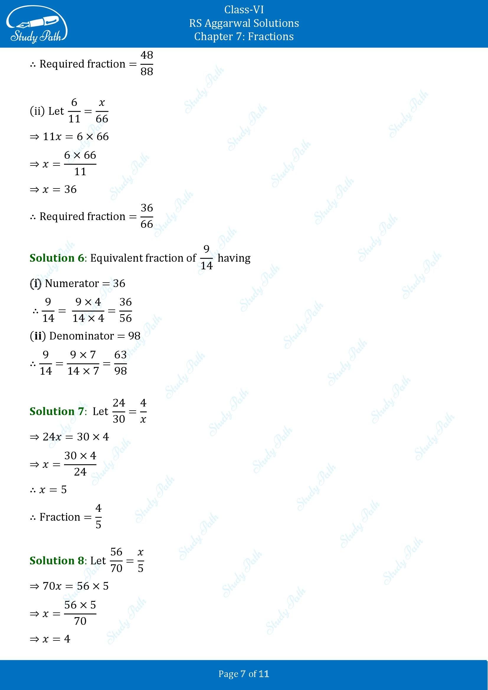 RS Aggarwal Solutions Class 6 Chapter 7 Fractions Exercise 7C 00007
