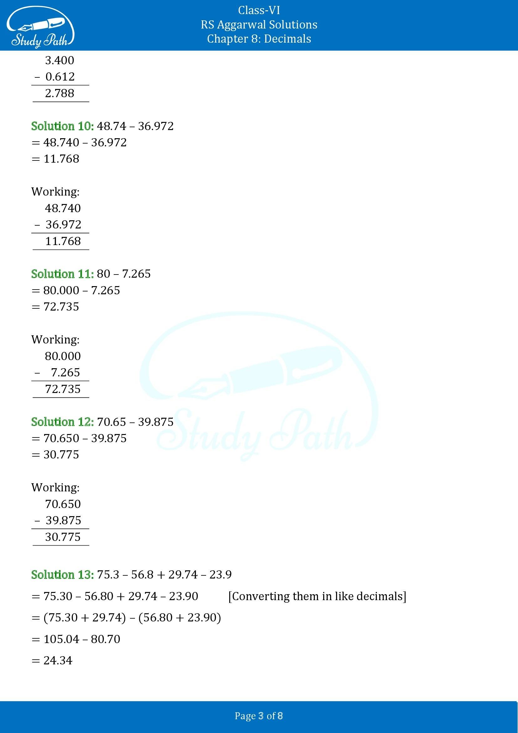 RS Aggarwal Solutions Class 6 Chapter 8 Decimals Exercise 8E 00003