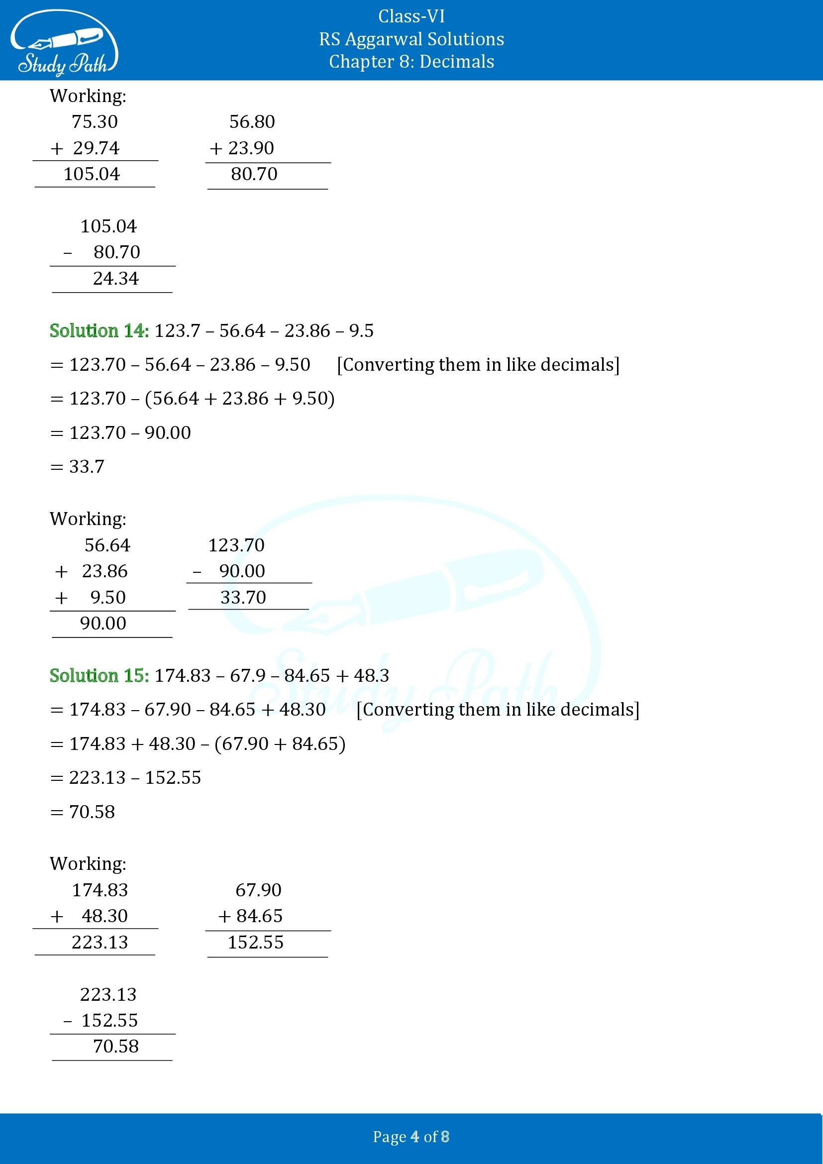 RS Aggarwal Solutions Class 6 Chapter 8 Decimals Exercise 8E 00004