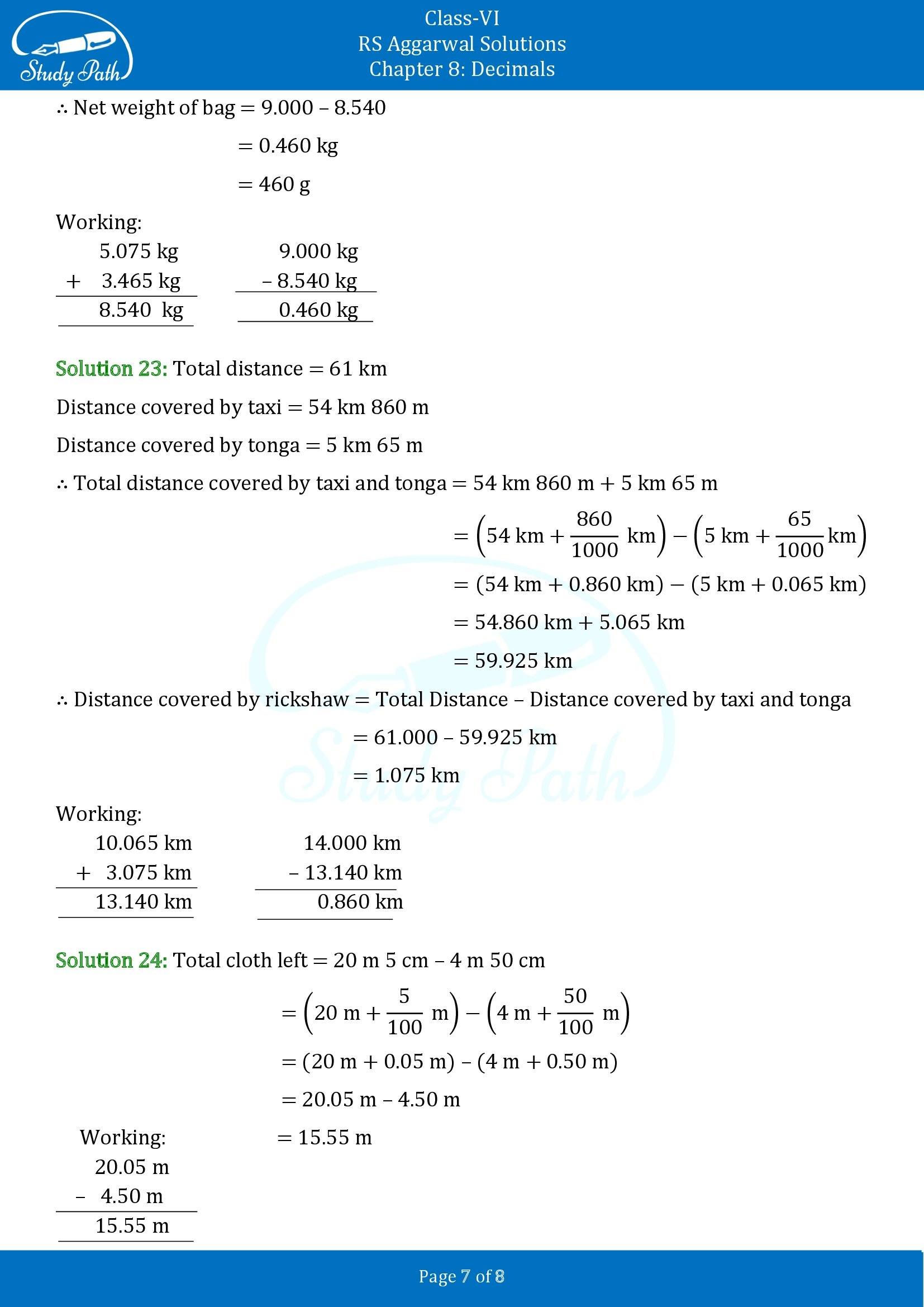 RS Aggarwal Solutions Class 6 Chapter 8 Decimals Exercise 8E 00007