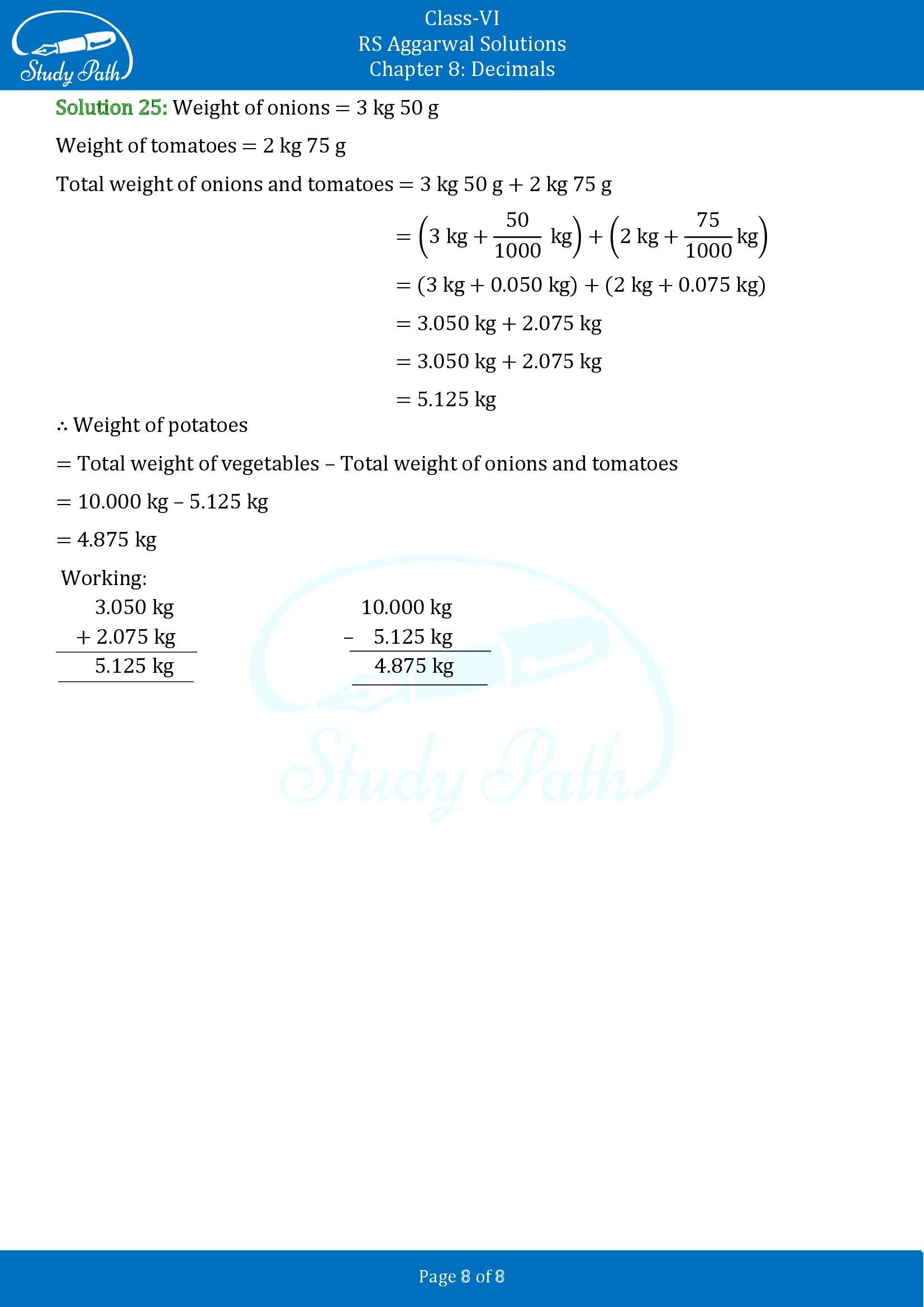 RS Aggarwal Solutions Class 6 Chapter 8 Decimals Exercise 8E 00008