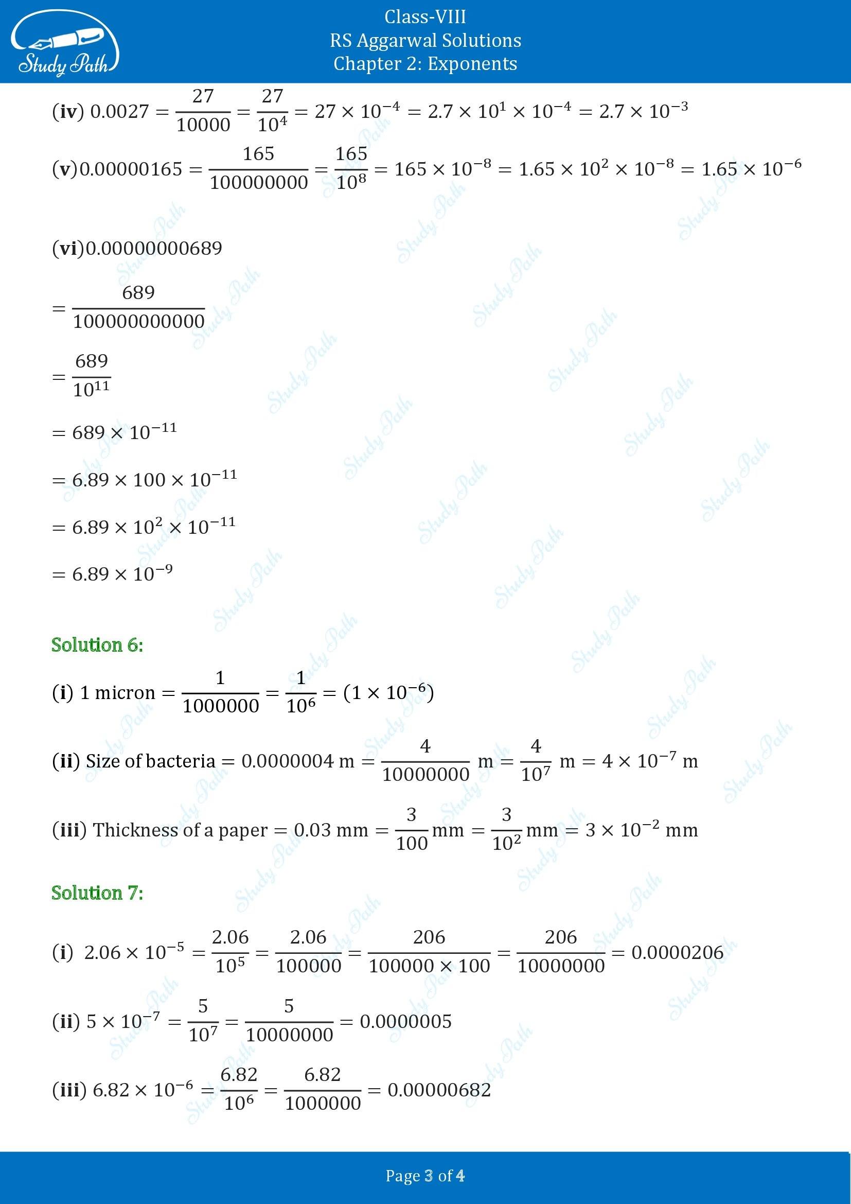RS Aggarwal Solutions Class 8 Chapter 2 Exponents Exercise 2B 00003