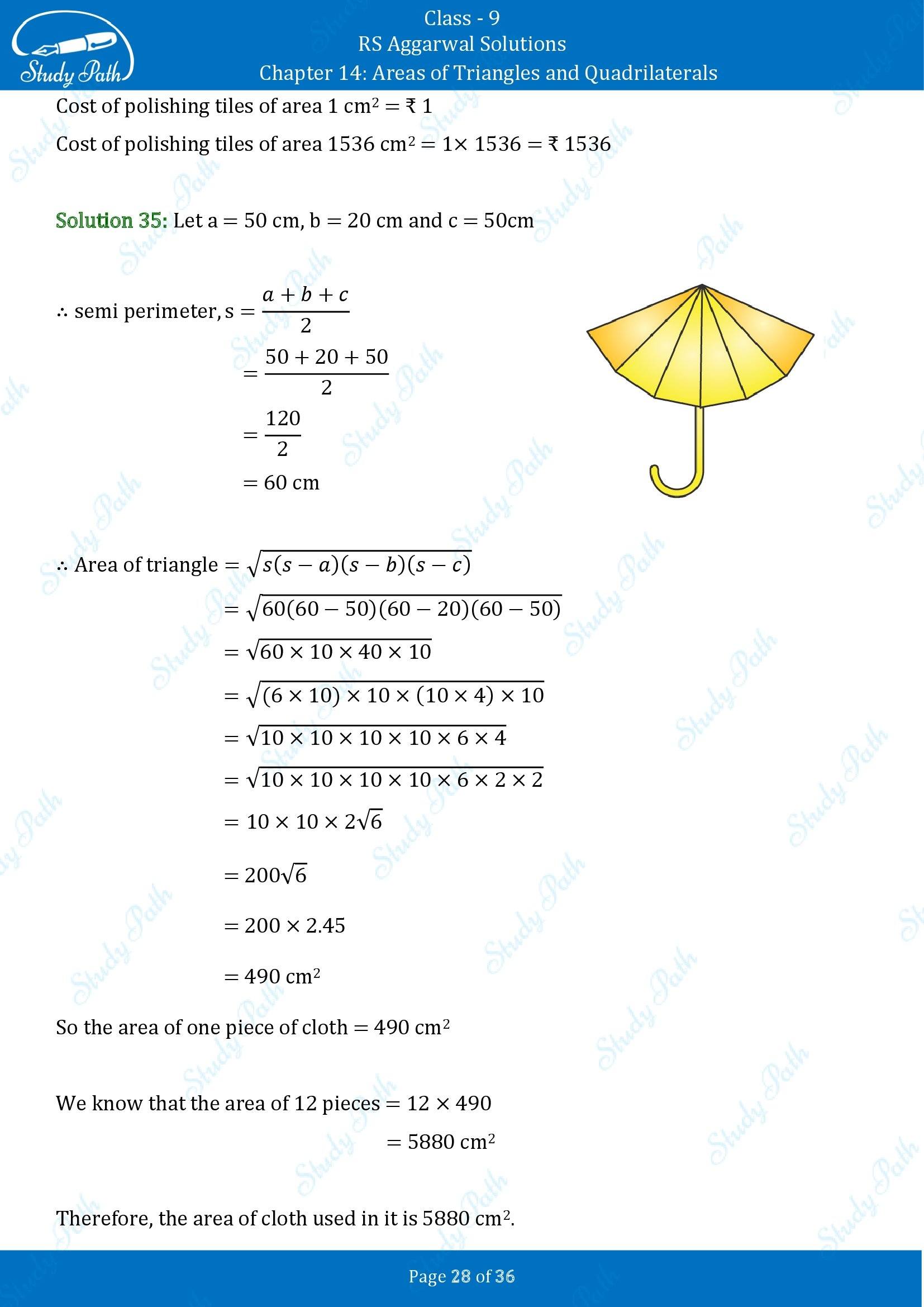 RS Aggarwal Solutions Class 9 Chapter 14 Areas of Triangles and Quadrilaterals Exercise 14 00028