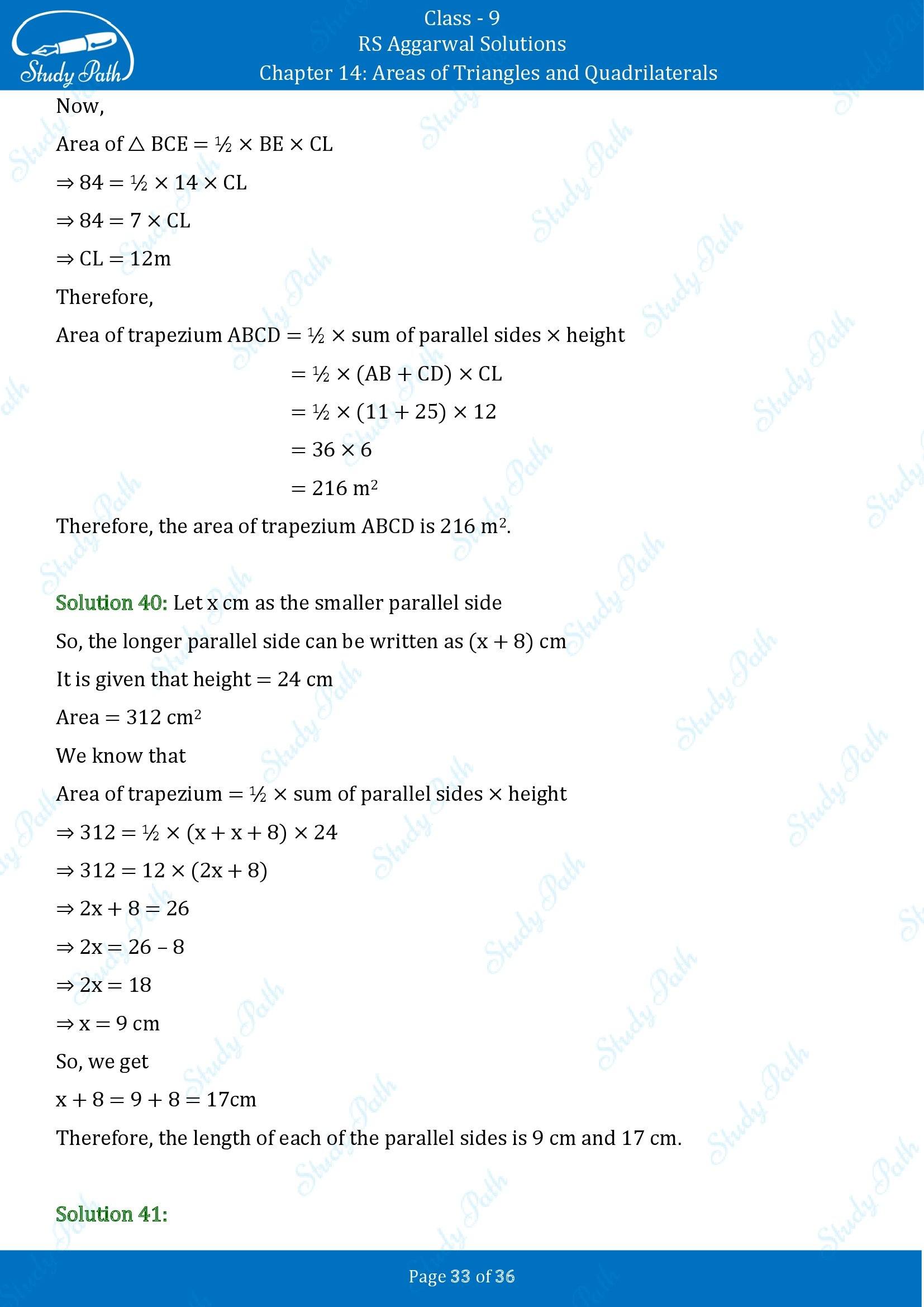 RS Aggarwal Solutions Class 9 Chapter 14 Areas of Triangles and Quadrilaterals Exercise 14 00033