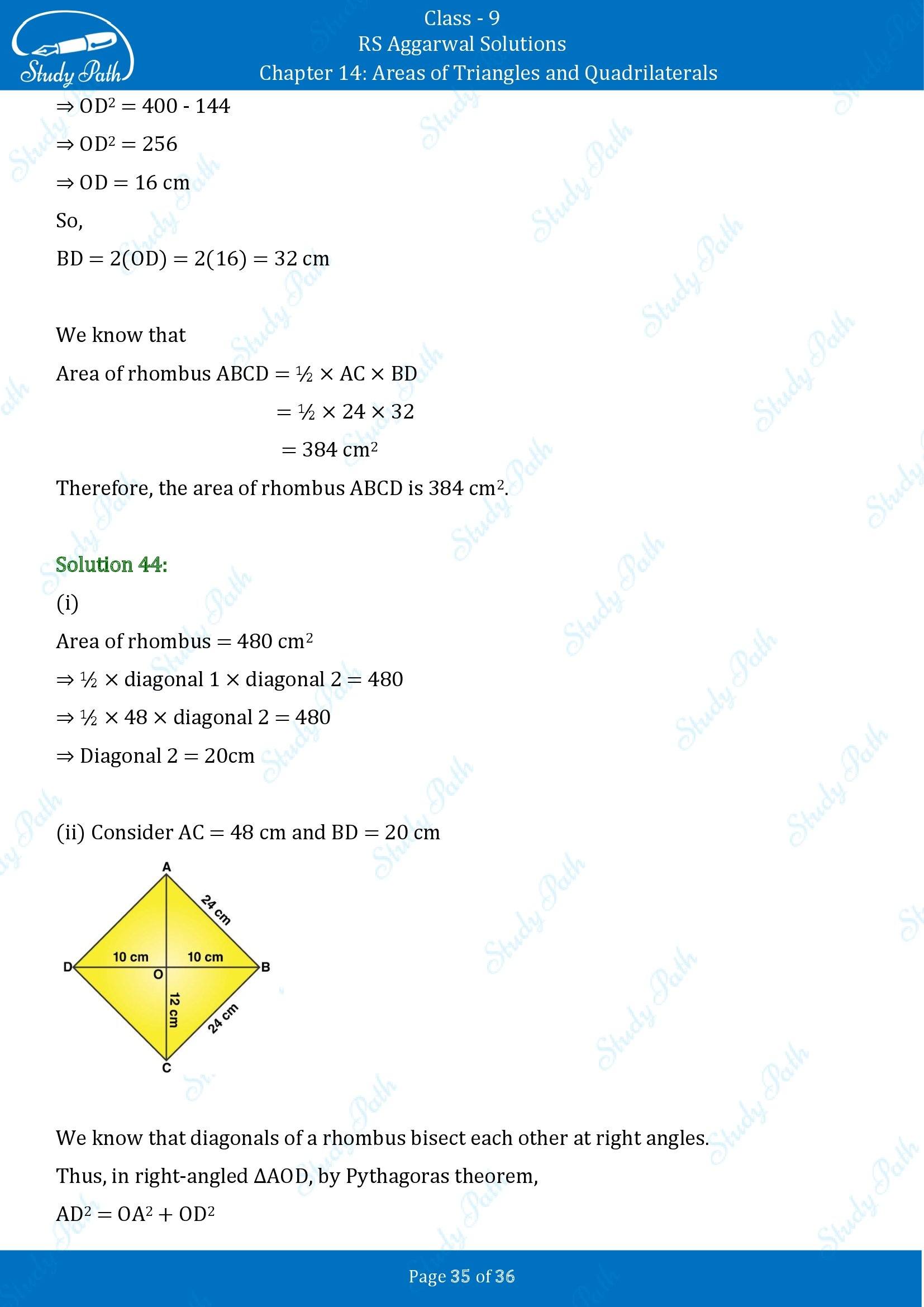 RS Aggarwal Solutions Class 9 Chapter 14 Areas of Triangles and Quadrilaterals Exercise 14 00035