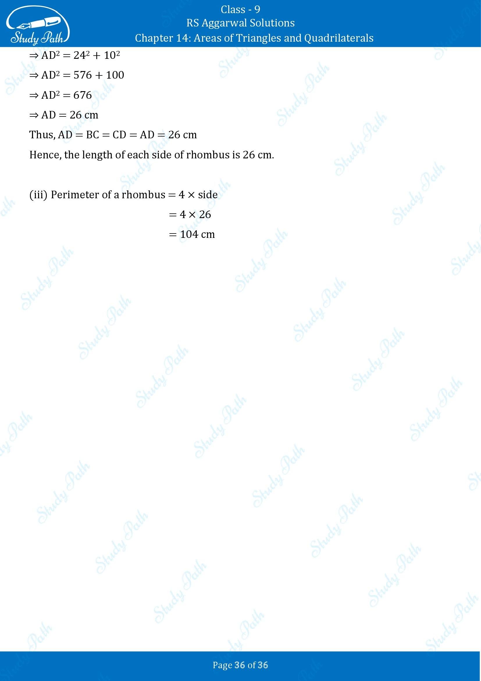 RS Aggarwal Solutions Class 9 Chapter 14 Areas of Triangles and Quadrilaterals Exercise 14 00036