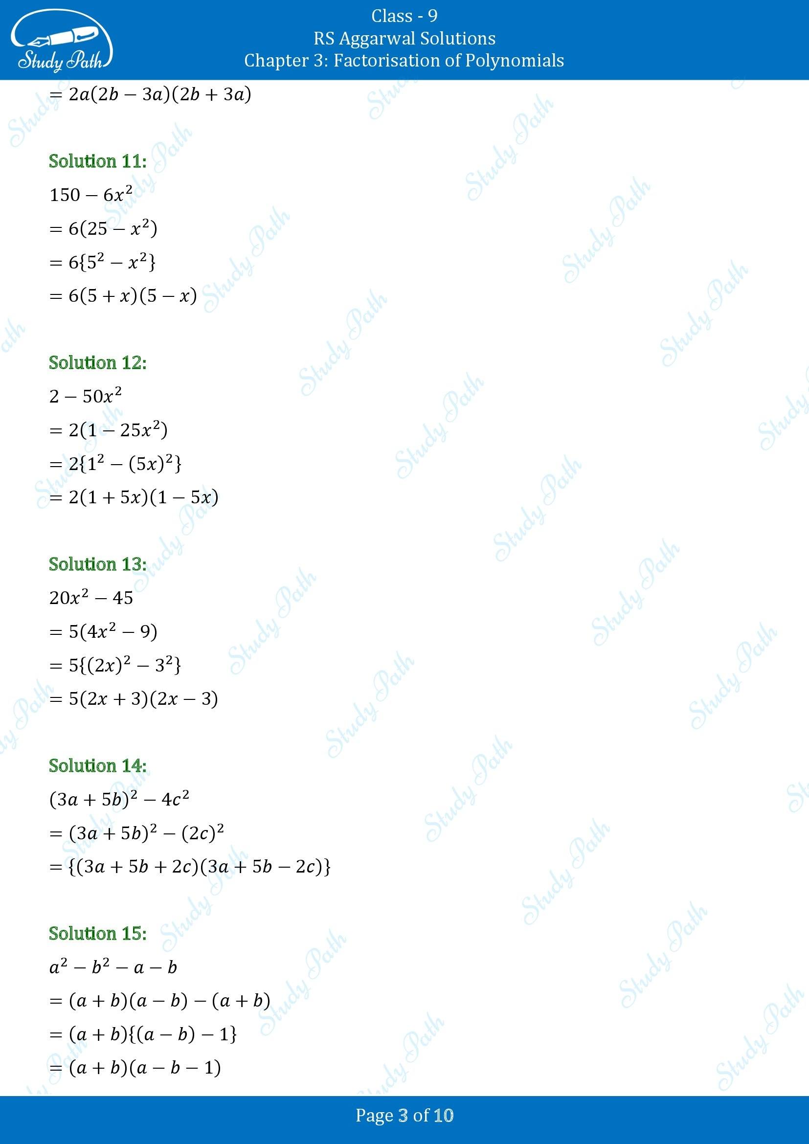 RS Aggarwal Solutions Class 9 Chapter 3 Factorisation of Polynomials Exercise 3B 00003