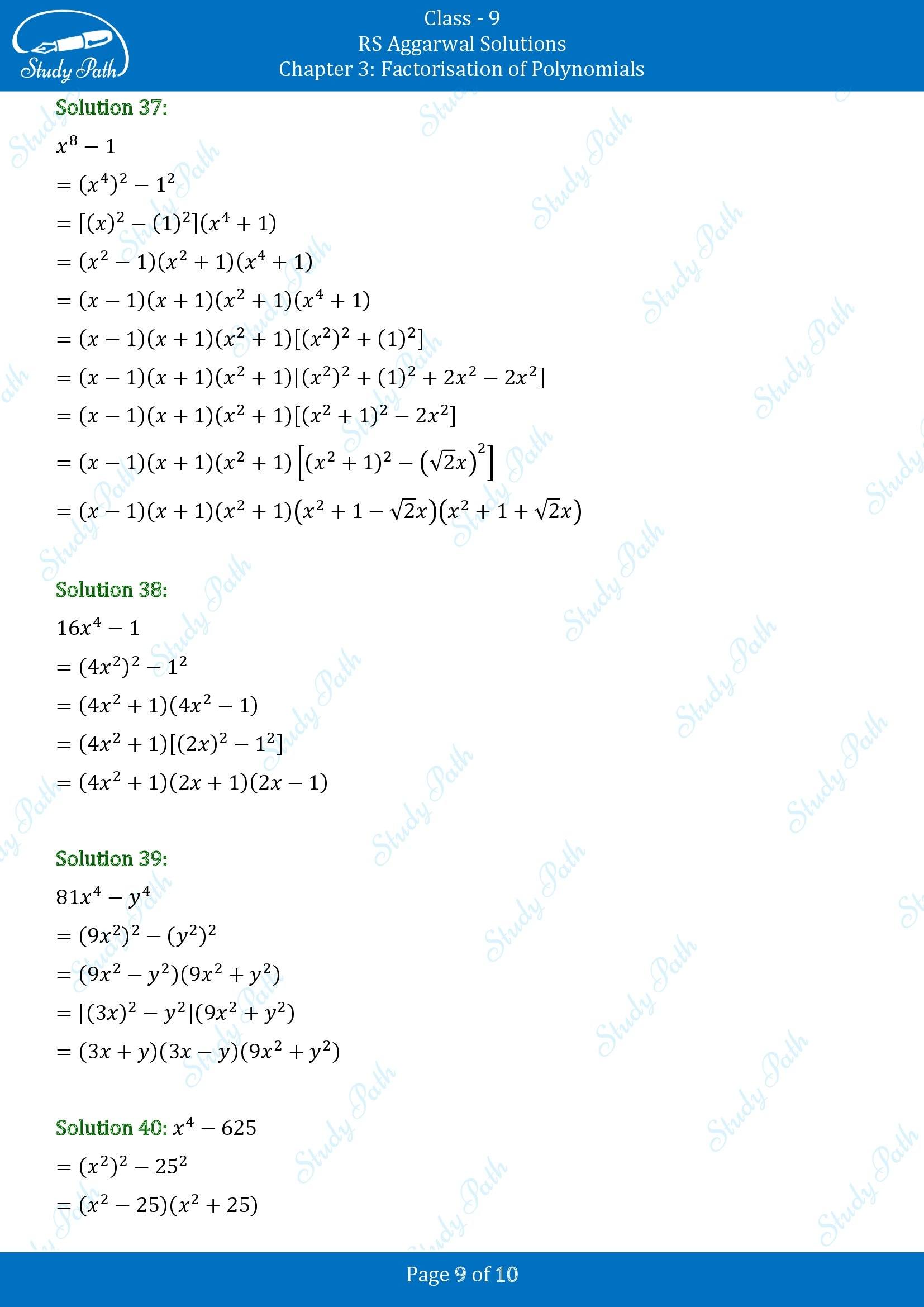 RS Aggarwal Solutions Class 9 Chapter 3 Factorisation of Polynomials Exercise 3B 00009