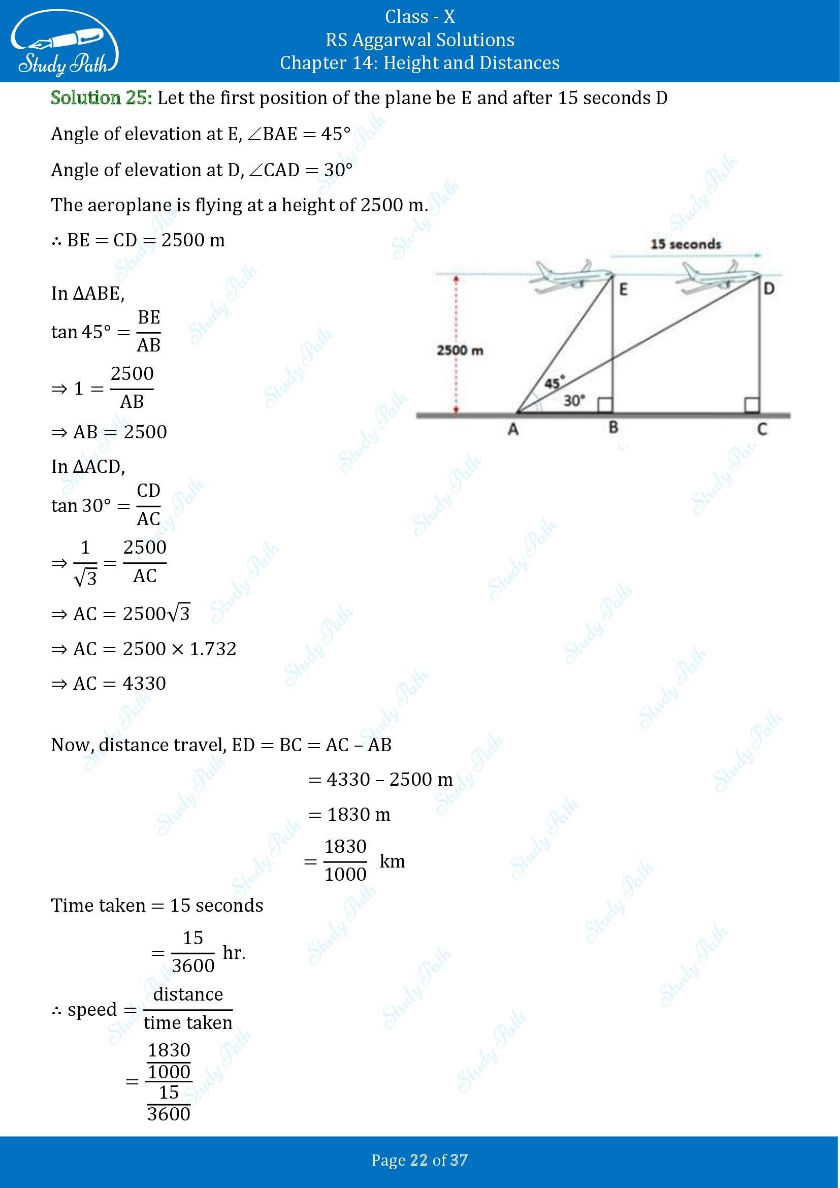 RS Aggarwal Solutions for Class 10 Chapter 14 Height and Distances Exercise 14 00022