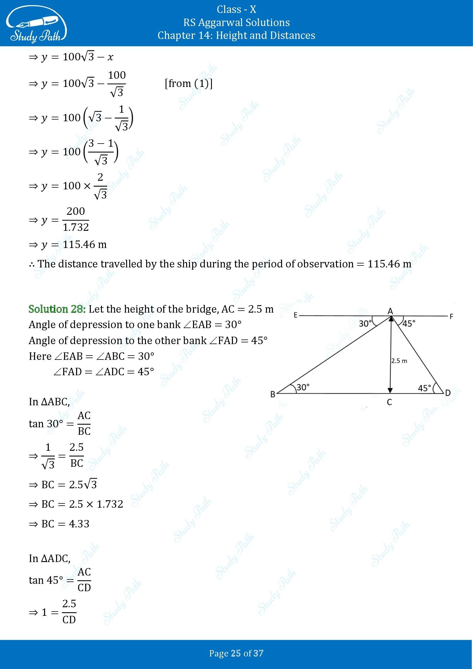 RS Aggarwal Solutions for Class 10 Chapter 14 Height and Distances Exercise 14 00025