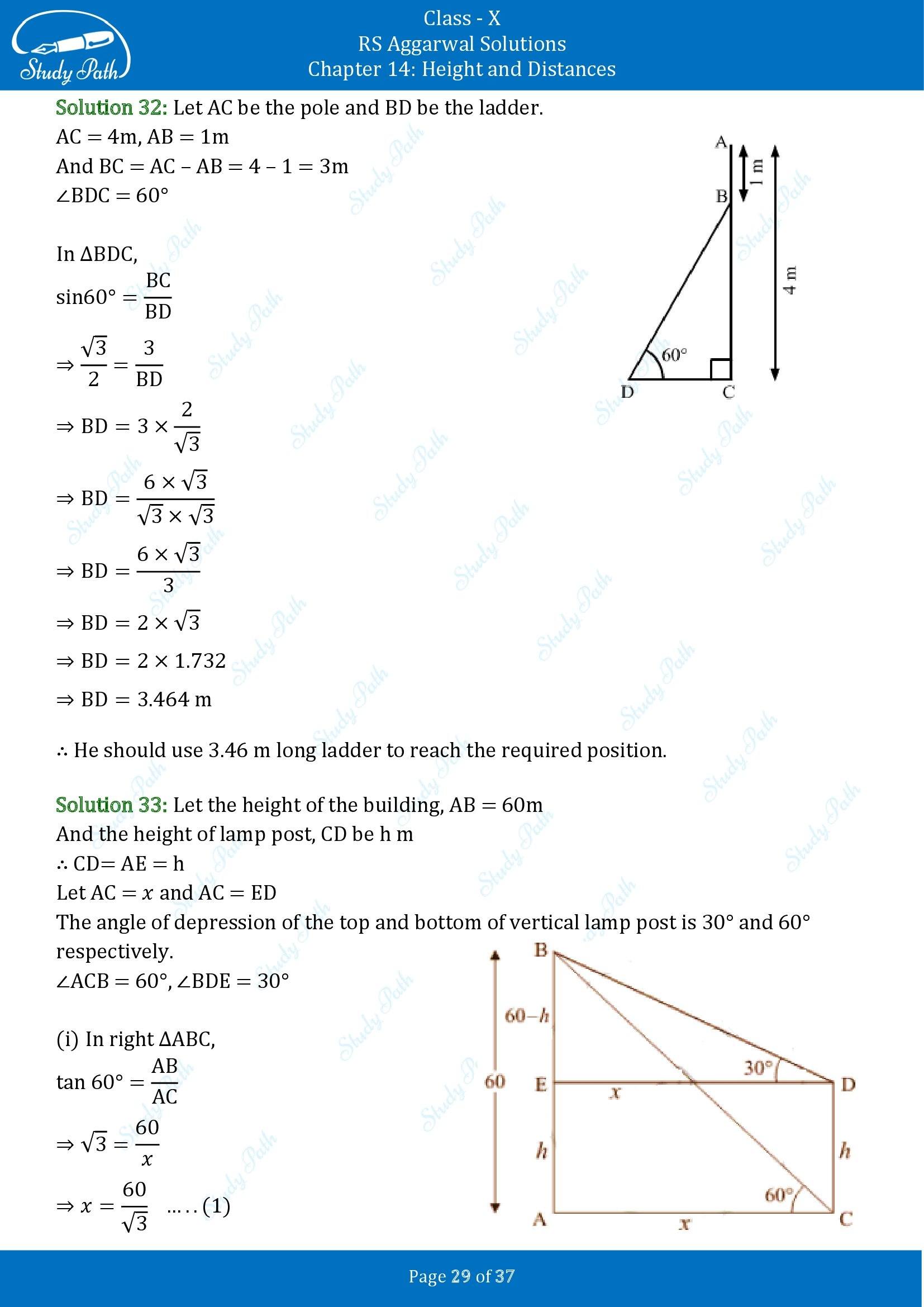 RS Aggarwal Solutions for Class 10 Chapter 14 Height and Distances Exercise 14 00029