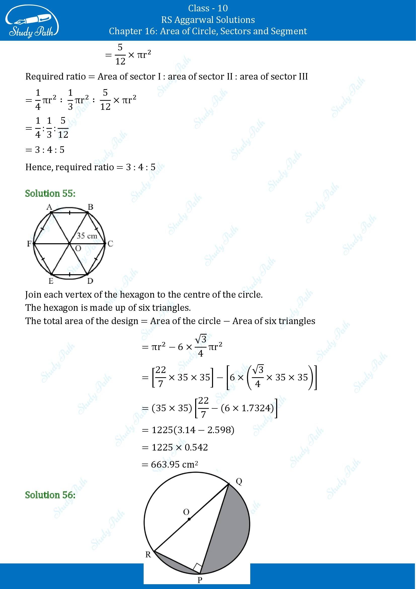 RS Aggarwal Solutions for Class 10 Chapter 16 Area of Circle Sector and Segment Exercise 16A 00037