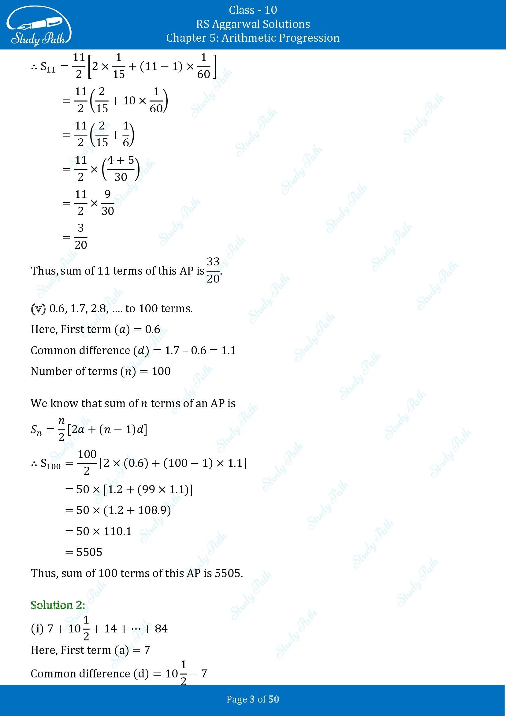 RS Aggarwal Solutions for Class 10 Chapter 5 Arithmetic Progression Exercise 5C 00003