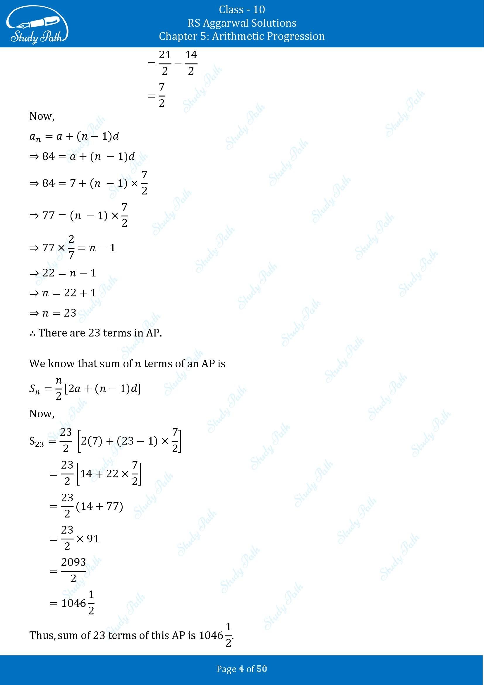 RS Aggarwal Solutions for Class 10 Chapter 5 Arithmetic Progression Exercise 5C 00004
