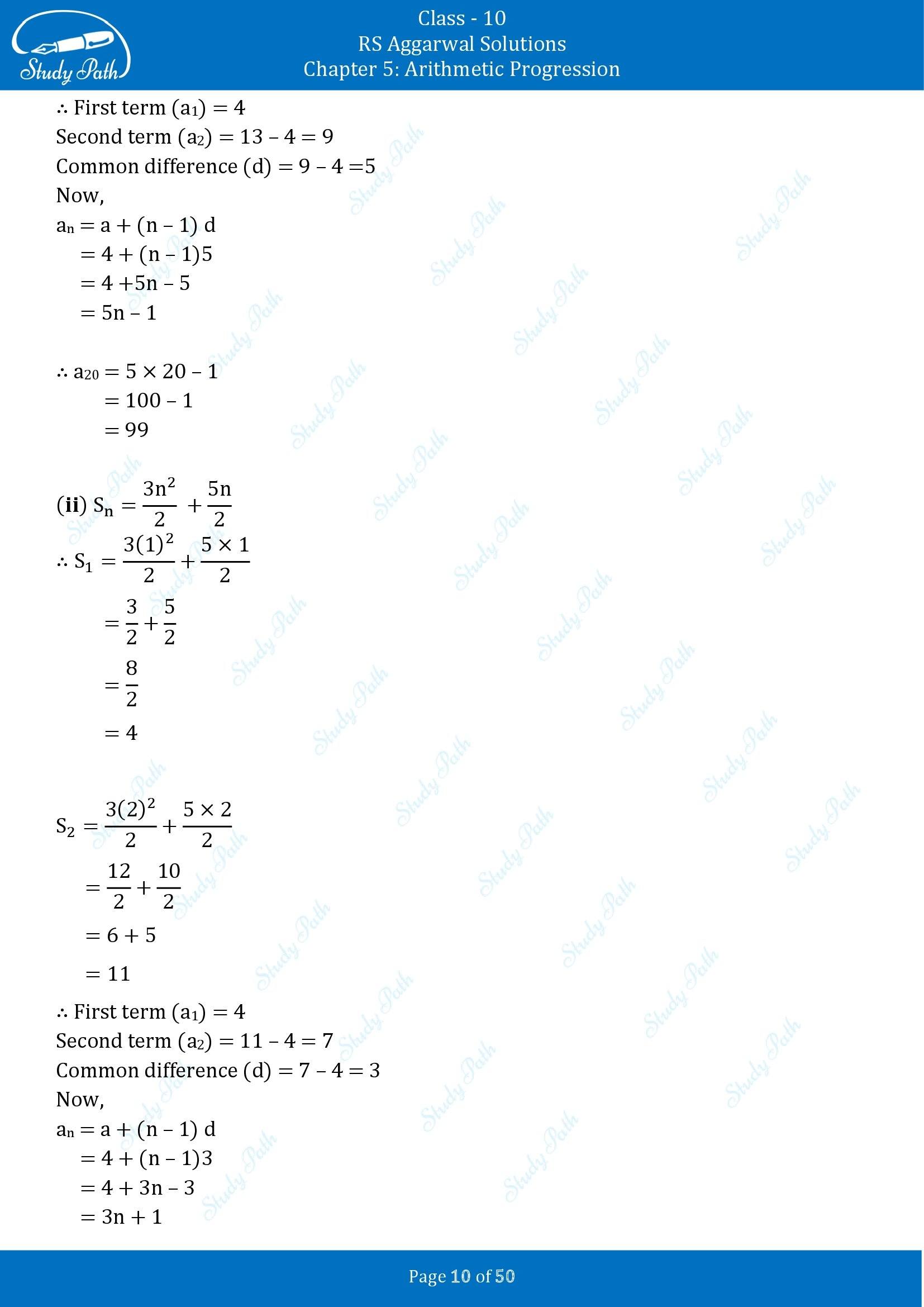 RS Aggarwal Solutions for Class 10 Chapter 5 Arithmetic Progression Exercise 5C 00010