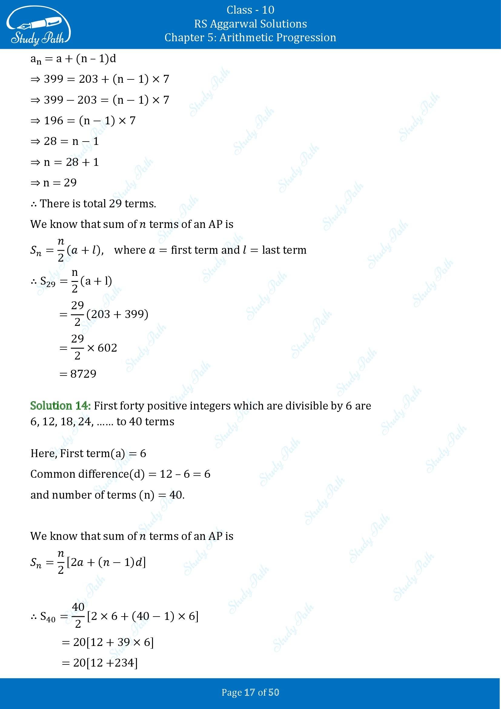 RS Aggarwal Solutions for Class 10 Chapter 5 Arithmetic Progression Exercise 5C 00017