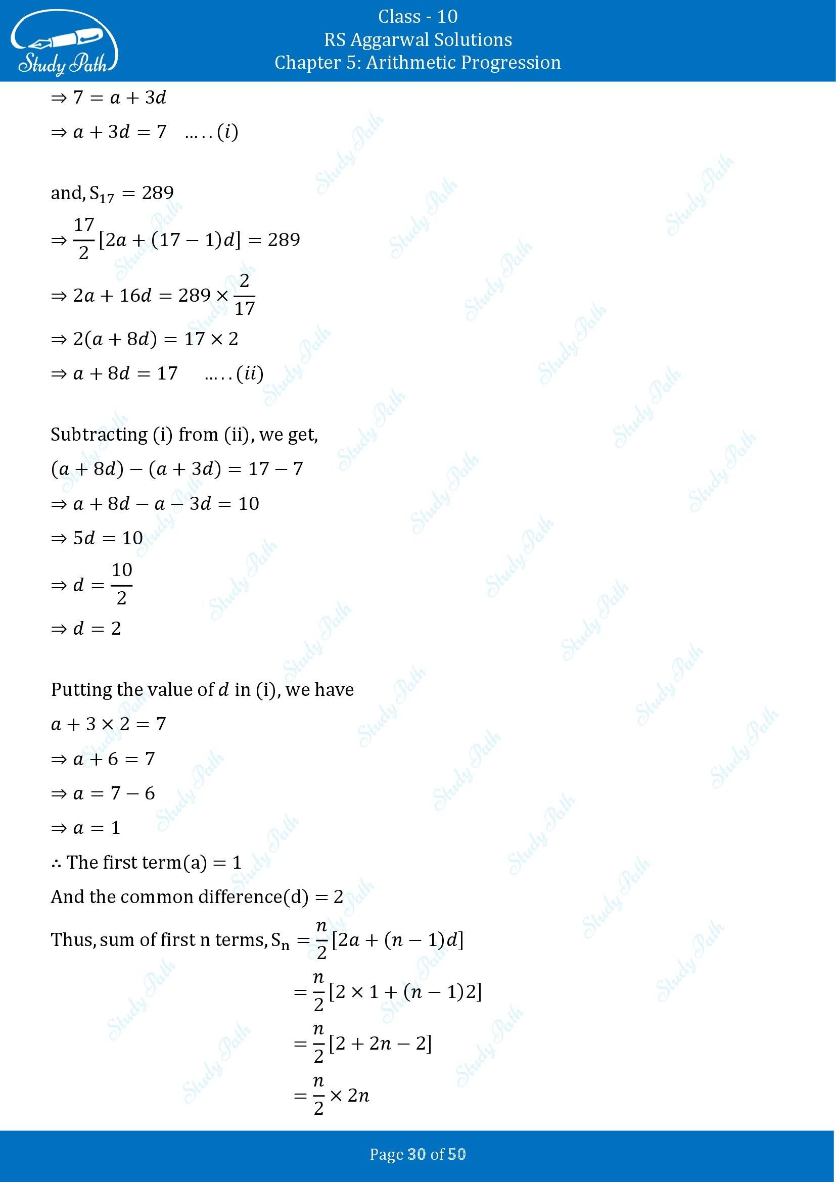 RS Aggarwal Solutions for Class 10 Chapter 5 Arithmetic Progression Exercise 5C 00030