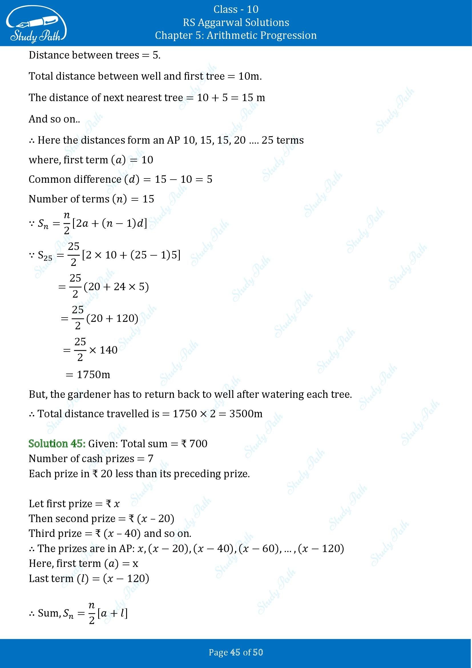 RS Aggarwal Solutions for Class 10 Chapter 5 Arithmetic Progression Exercise 5C 00045