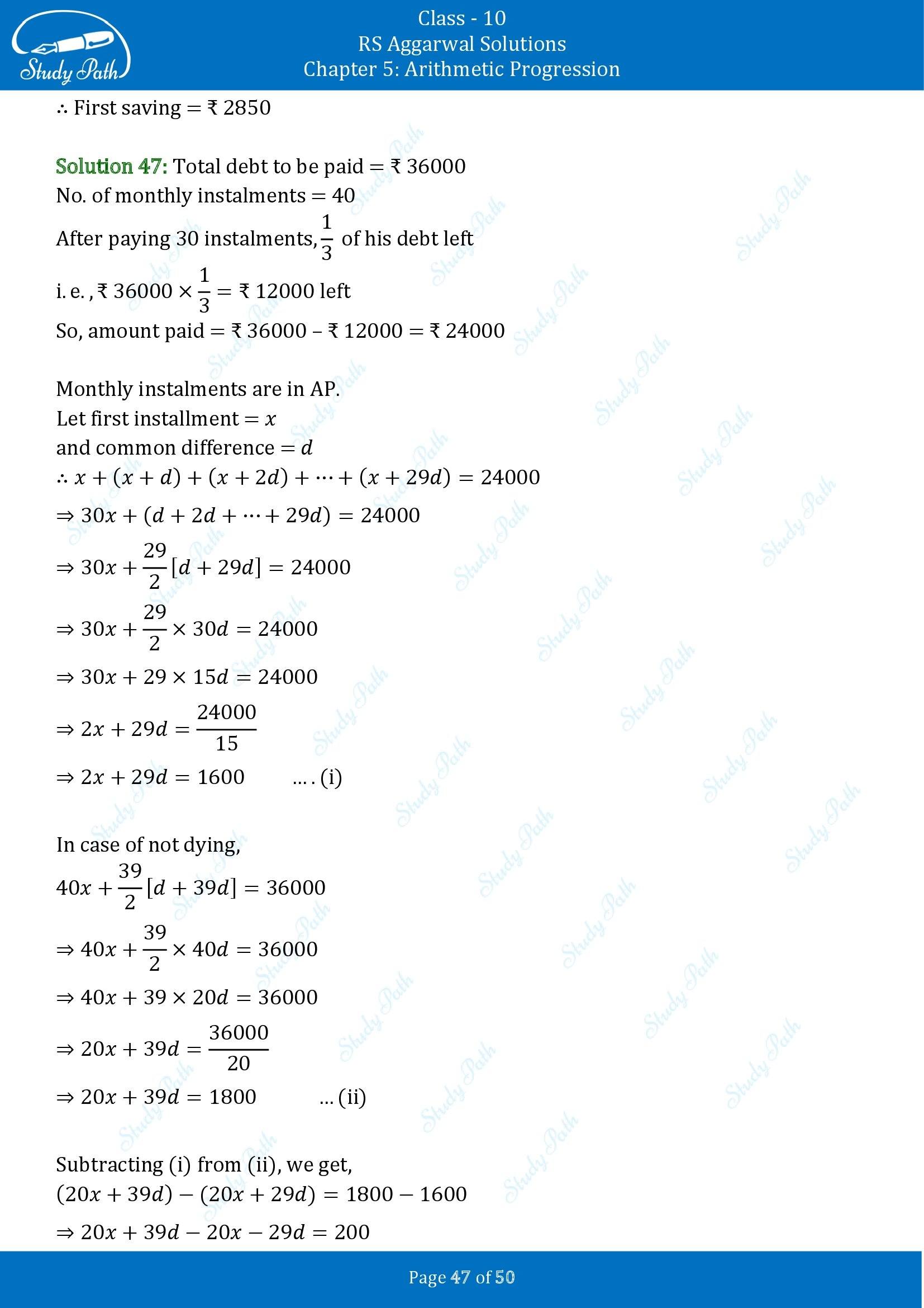 RS Aggarwal Solutions for Class 10 Chapter 5 Arithmetic Progression Exercise 5C 00047