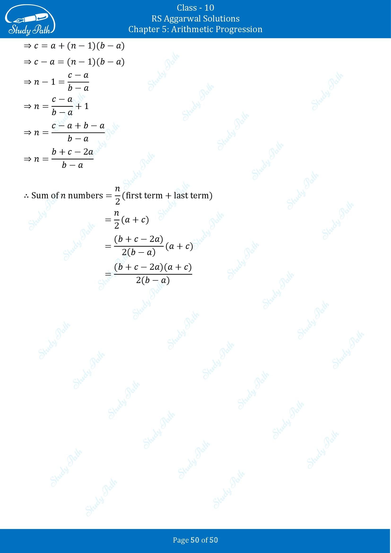 RS Aggarwal Solutions for Class 10 Chapter 5 Arithmetic Progression Exercise 5C 00050