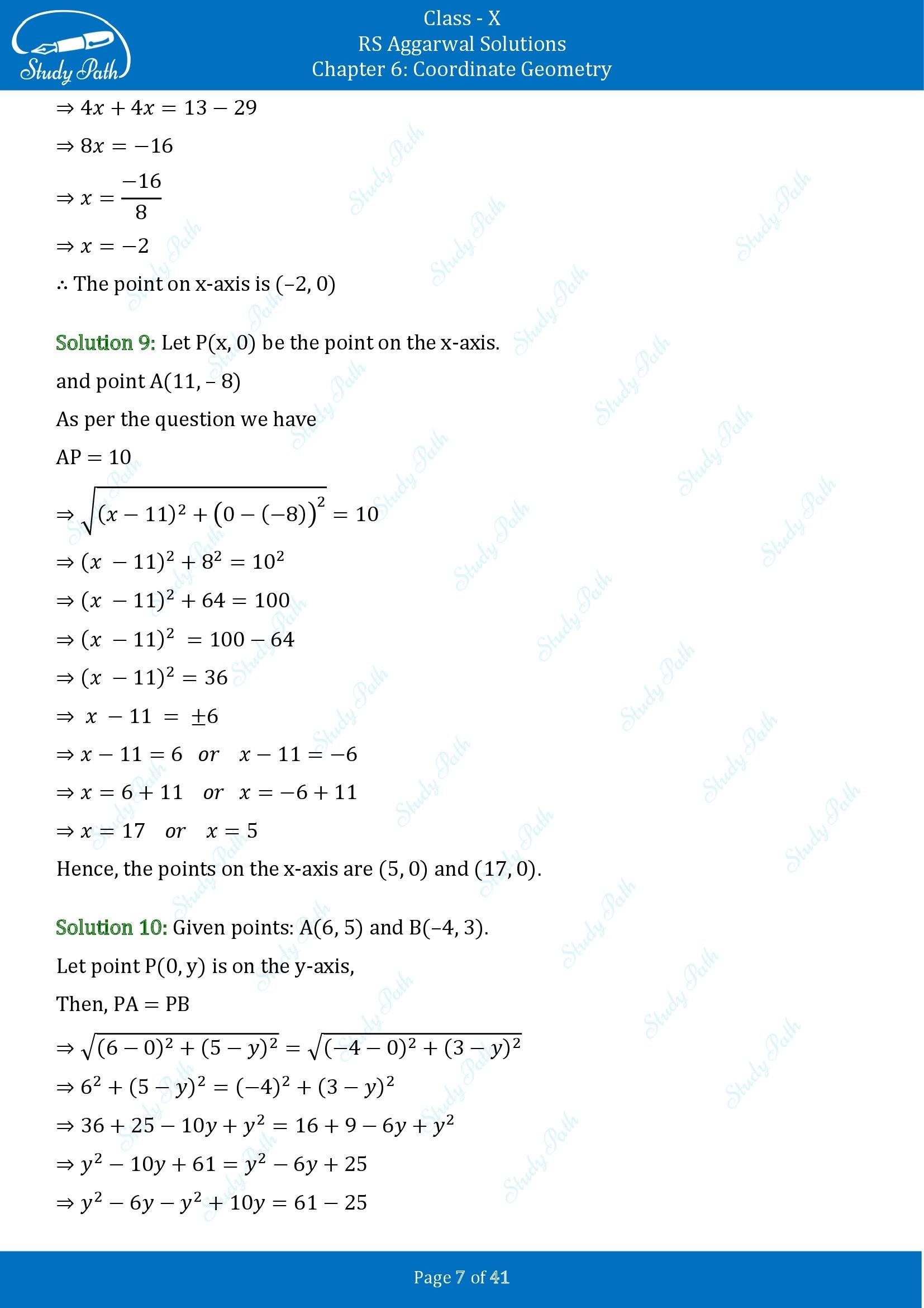 RS Aggarwal Solutions for Class 10 Chapter 6 Coordinate Geometry Exercise 6A 00007