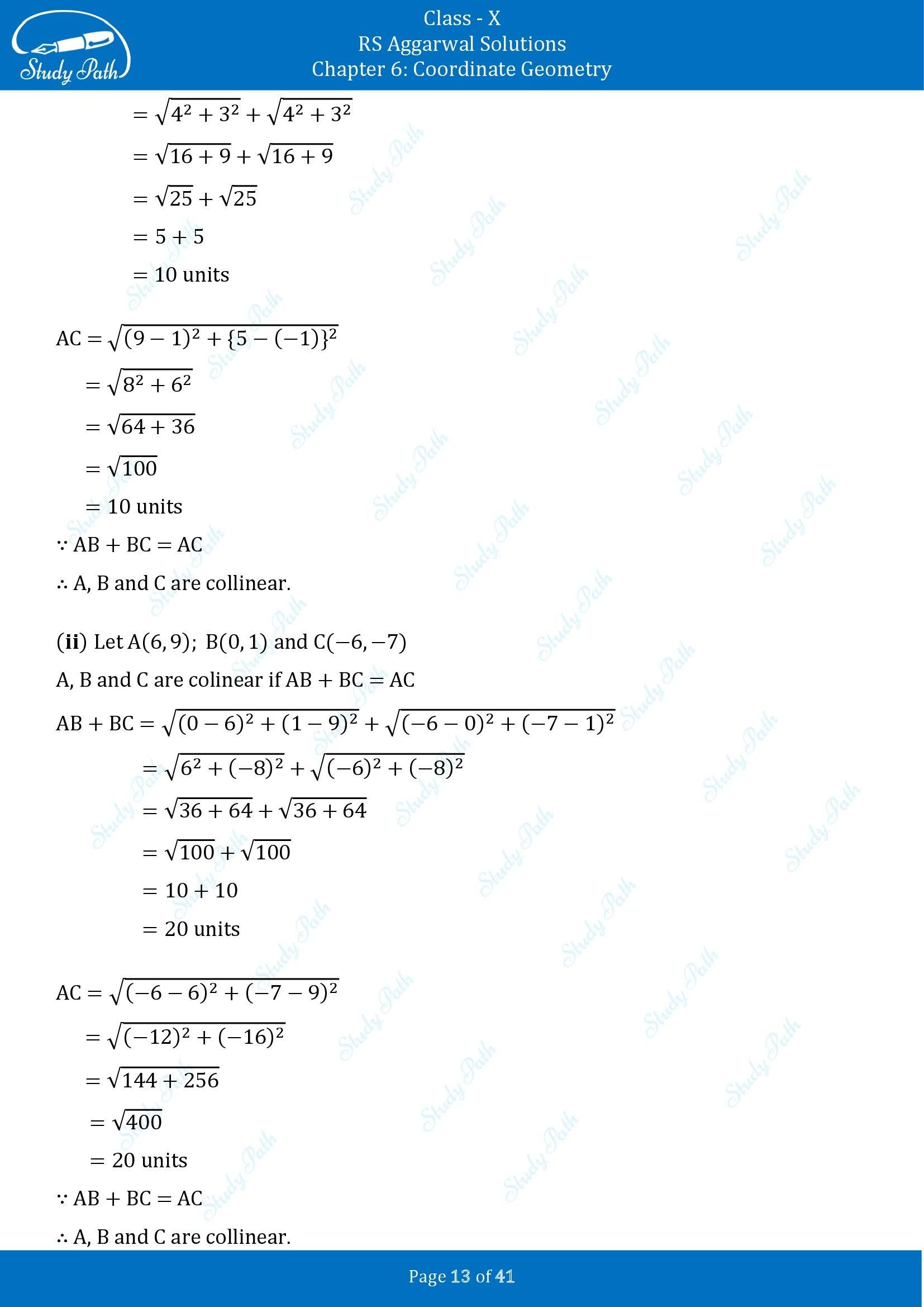 RS Aggarwal Solutions for Class 10 Chapter 6 Coordinate Geometry Exercise 6A 00013