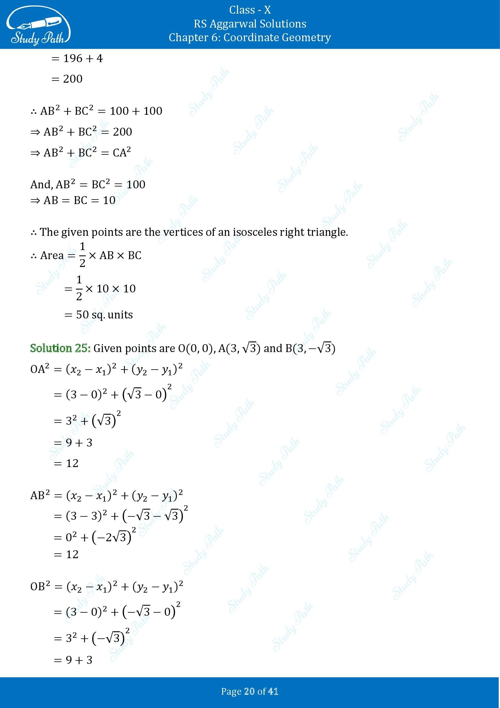 RS Aggarwal Solutions for Class 10 Chapter 6 Coordinate Geometry Exercise 6A 00020