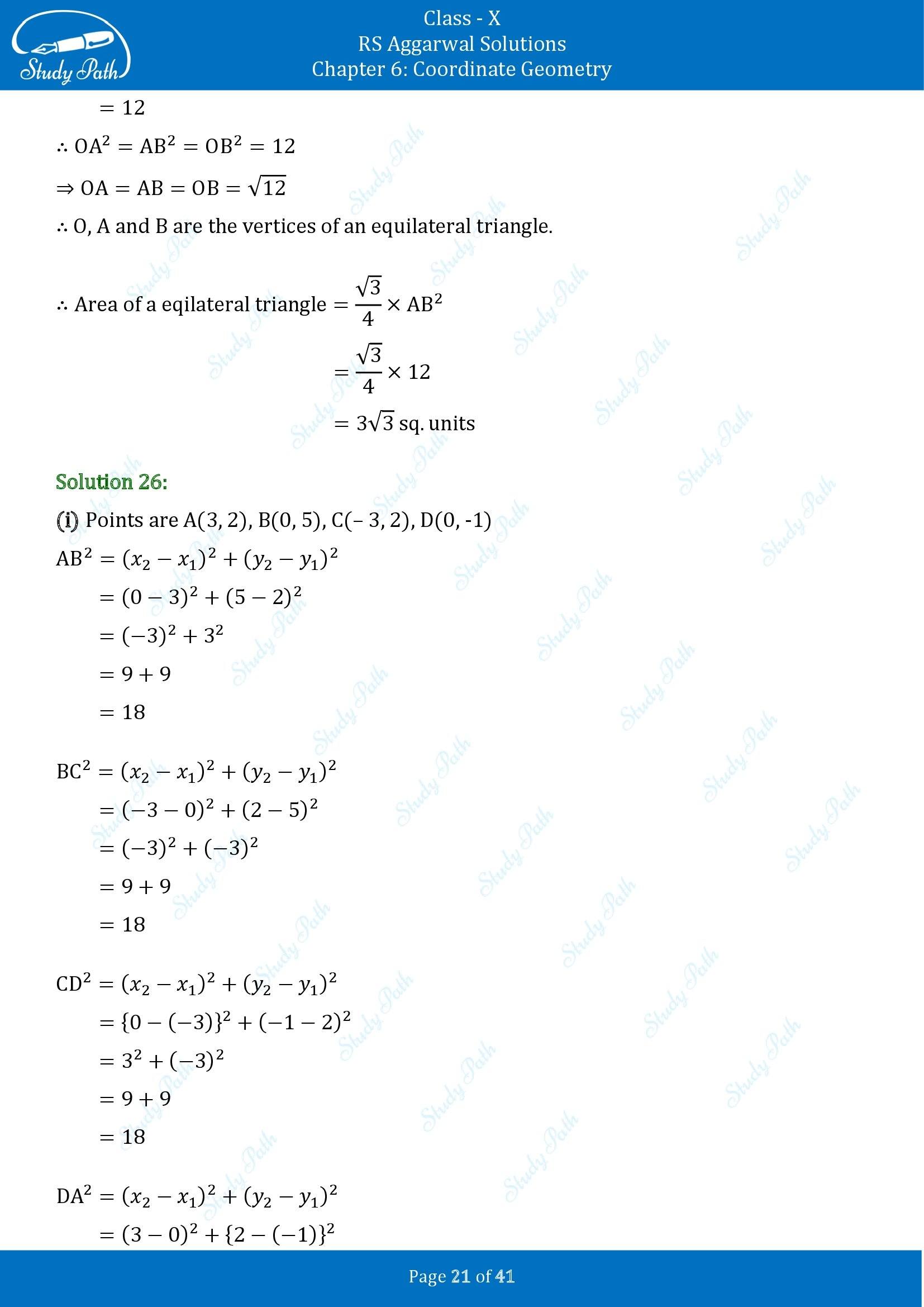 RS Aggarwal Solutions for Class 10 Chapter 6 Coordinate Geometry Exercise 6A 00021
