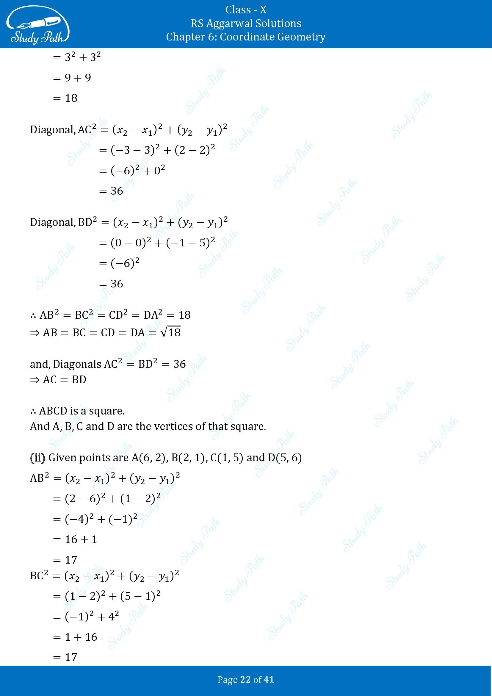 RS Aggarwal Solutions for Class 10 Chapter 6 Coordinate Geometry Exercise 6A 00022