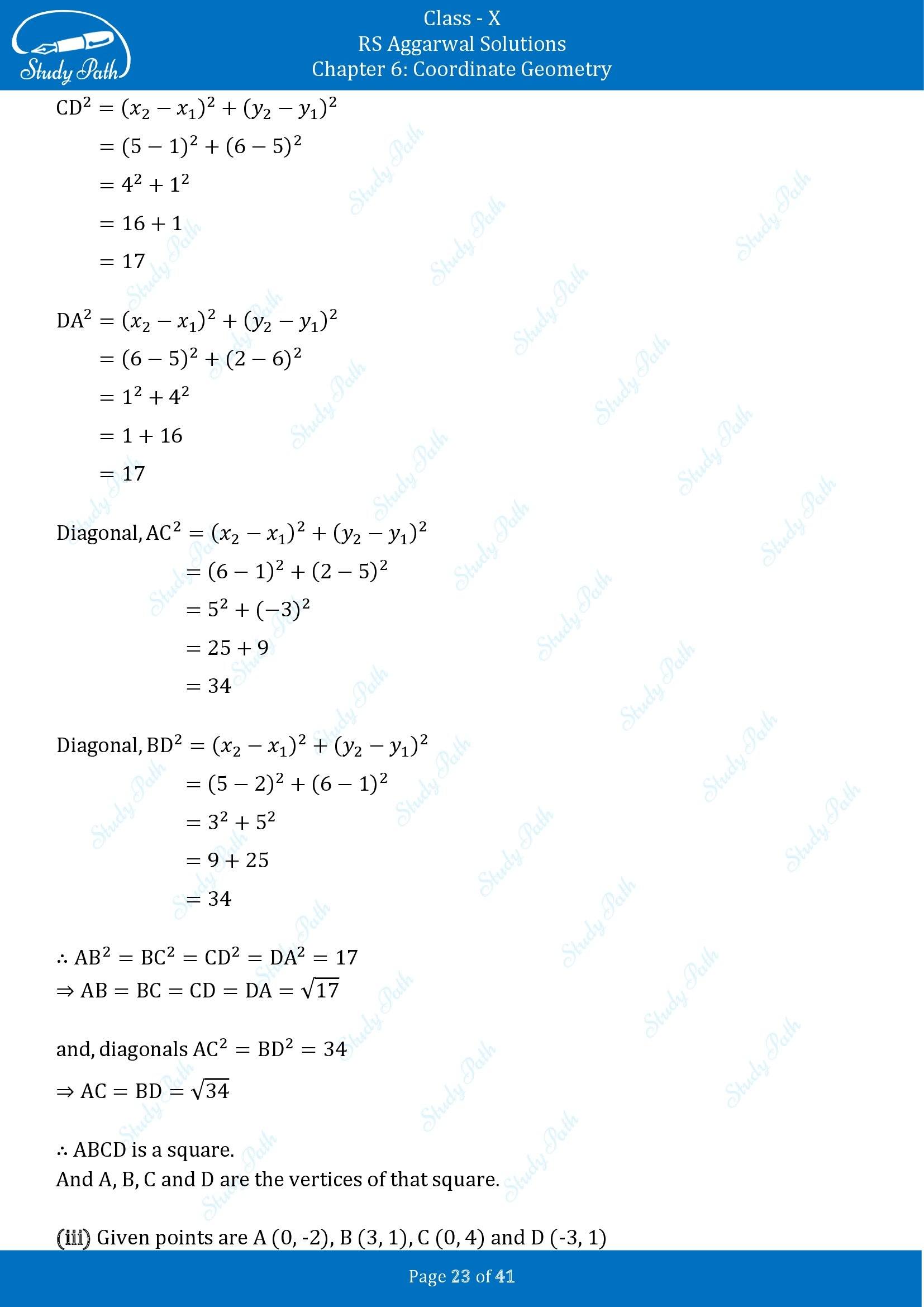 RS Aggarwal Solutions for Class 10 Chapter 6 Coordinate Geometry Exercise 6A 00023