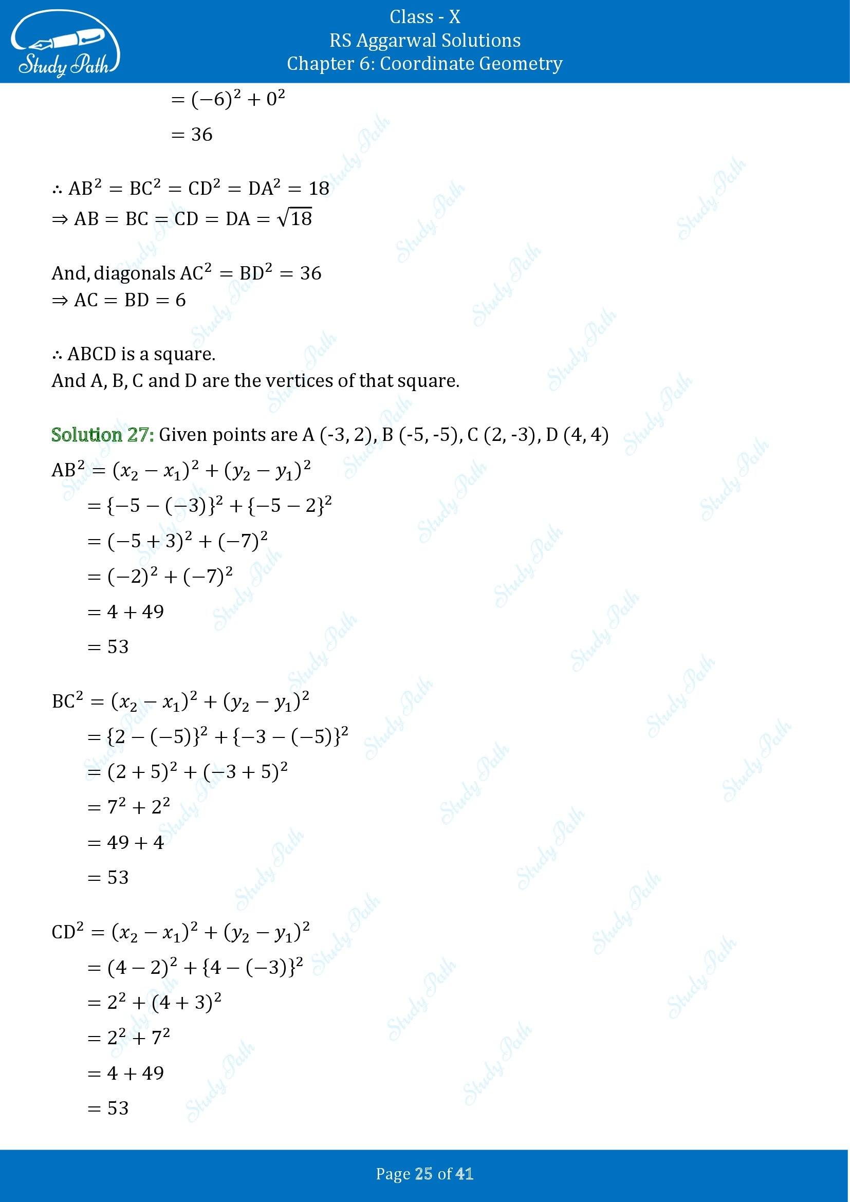 RS Aggarwal Solutions for Class 10 Chapter 6 Coordinate Geometry Exercise 6A 00025