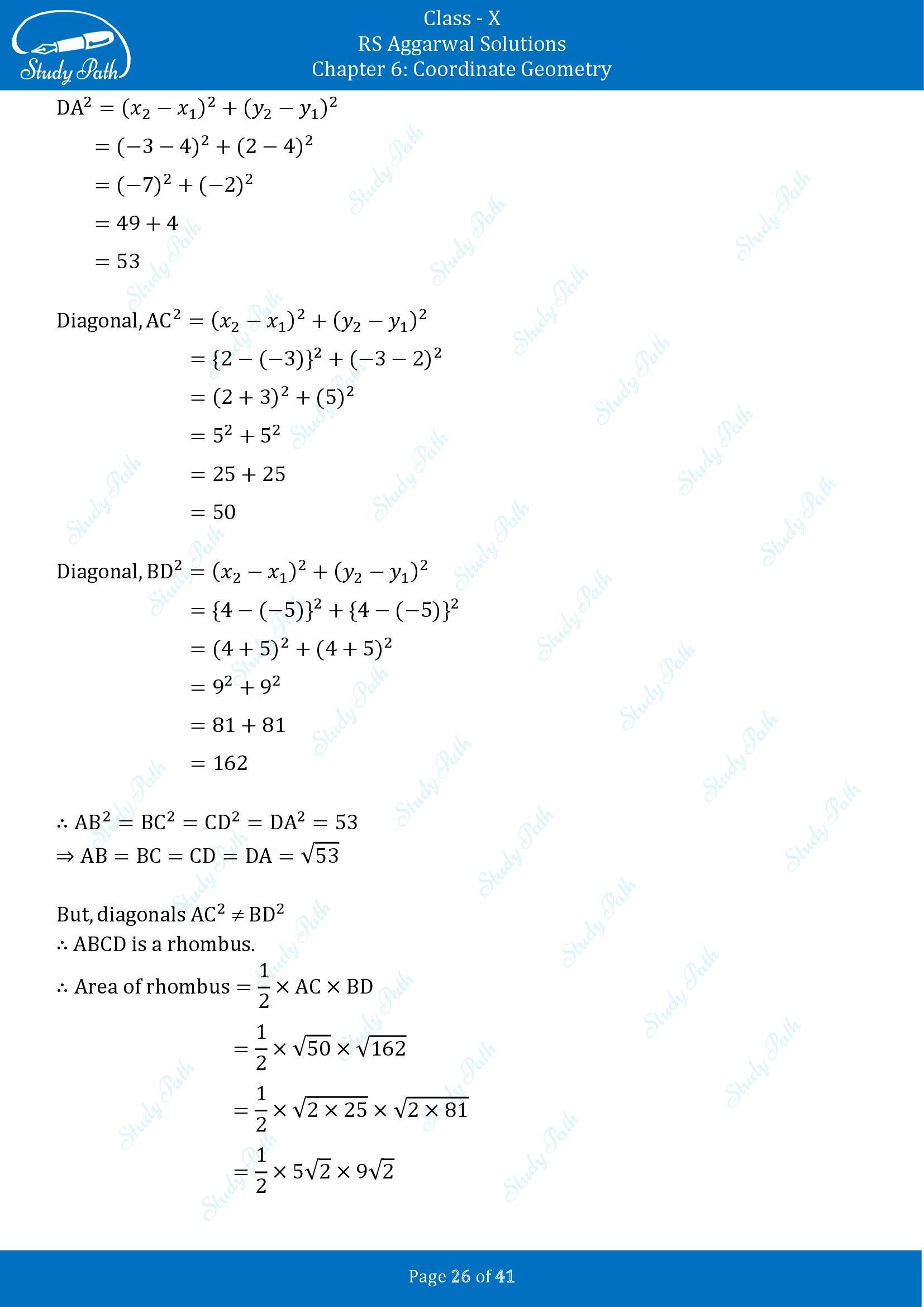 RS Aggarwal Solutions for Class 10 Chapter 6 Coordinate Geometry Exercise 6A 00026