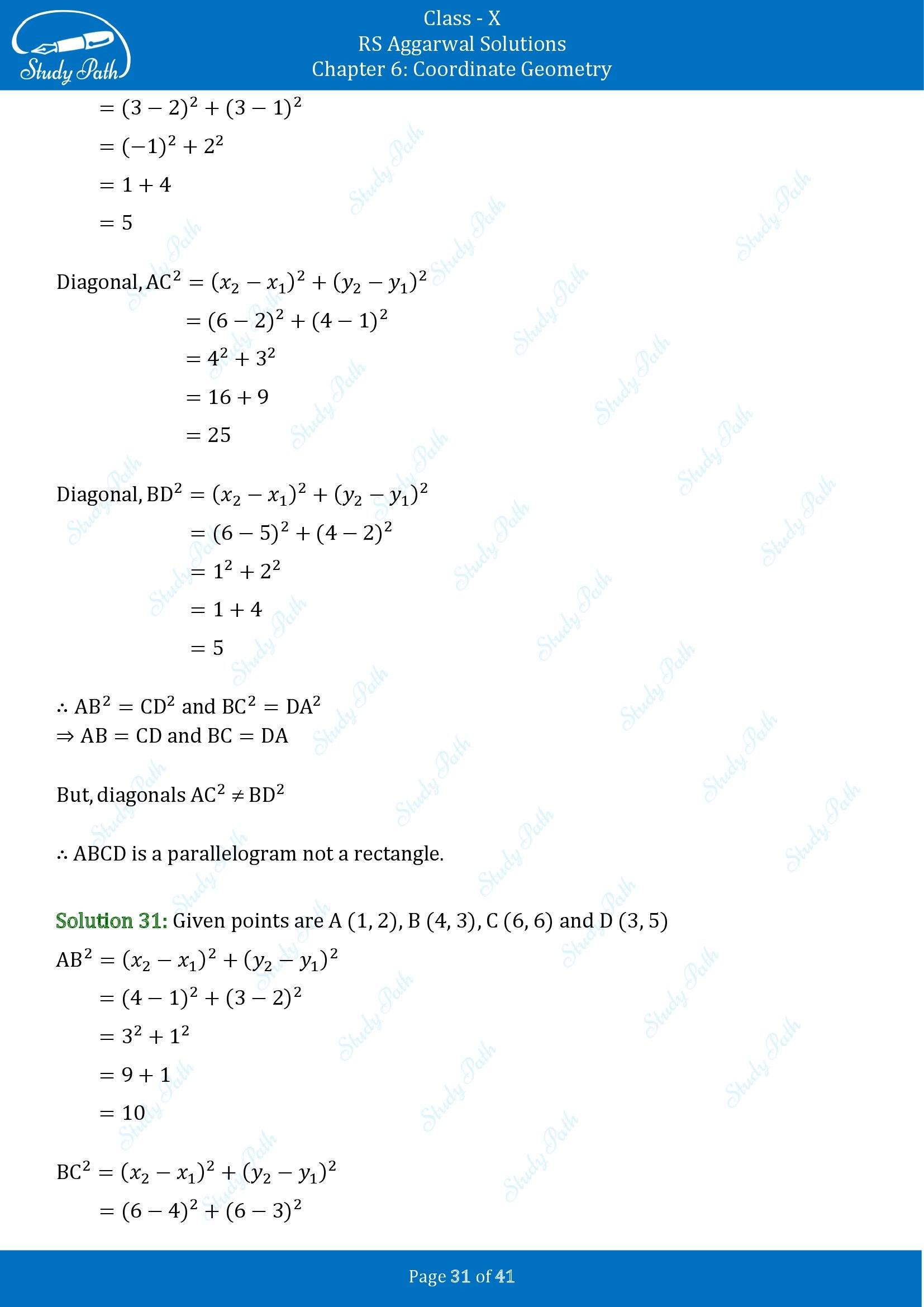 RS Aggarwal Solutions for Class 10 Chapter 6 Coordinate Geometry Exercise 6A 00031