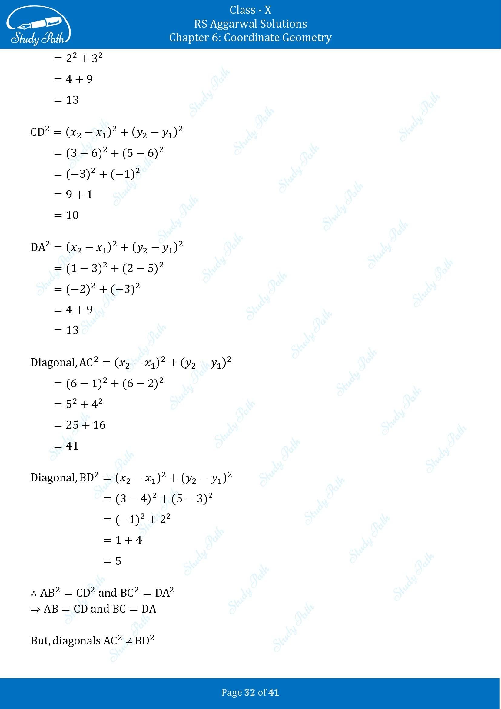 RS Aggarwal Solutions for Class 10 Chapter 6 Coordinate Geometry Exercise 6A 00032