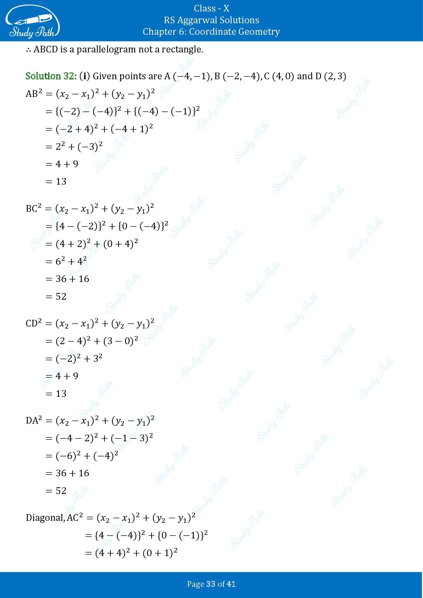 RS Aggarwal Solutions for Class 10 Chapter 6 Coordinate Geometry Exercise 6A 00033